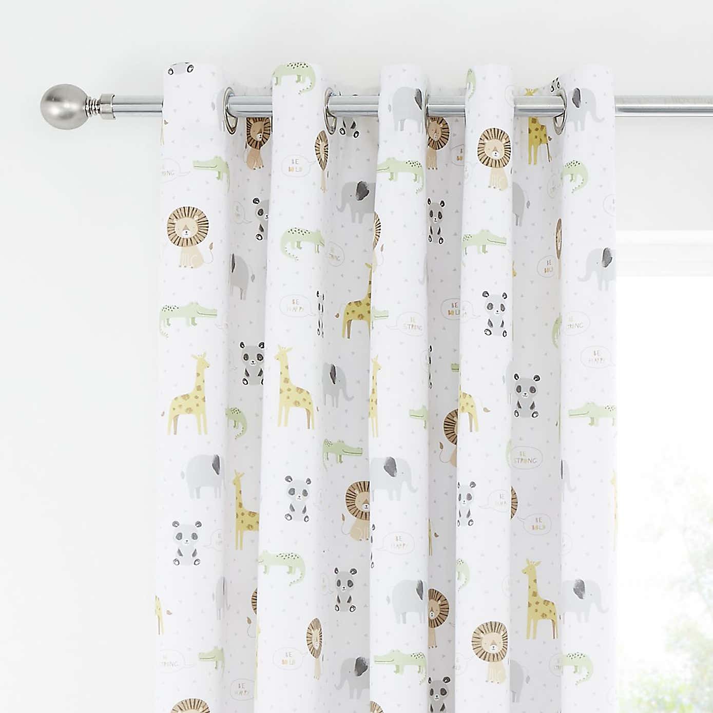 Catherine Lansfield Roarsome Animals Blackout Eyelet Curtains
