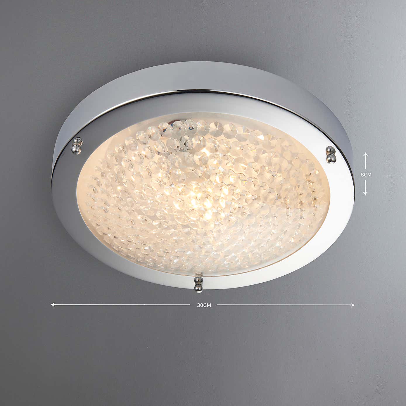 Aegean Crystal Bathroom Flush Ceiling Fitting