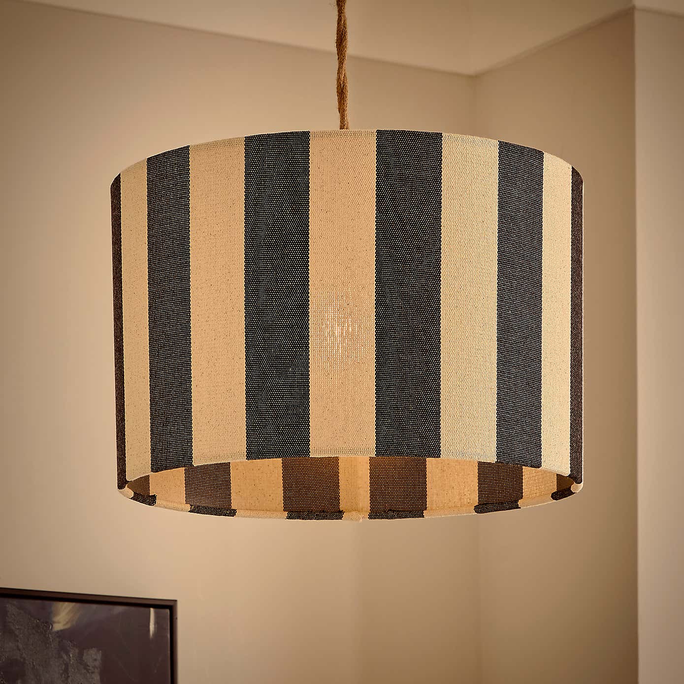 Beatrice Stripe Drum Lamp Shade
