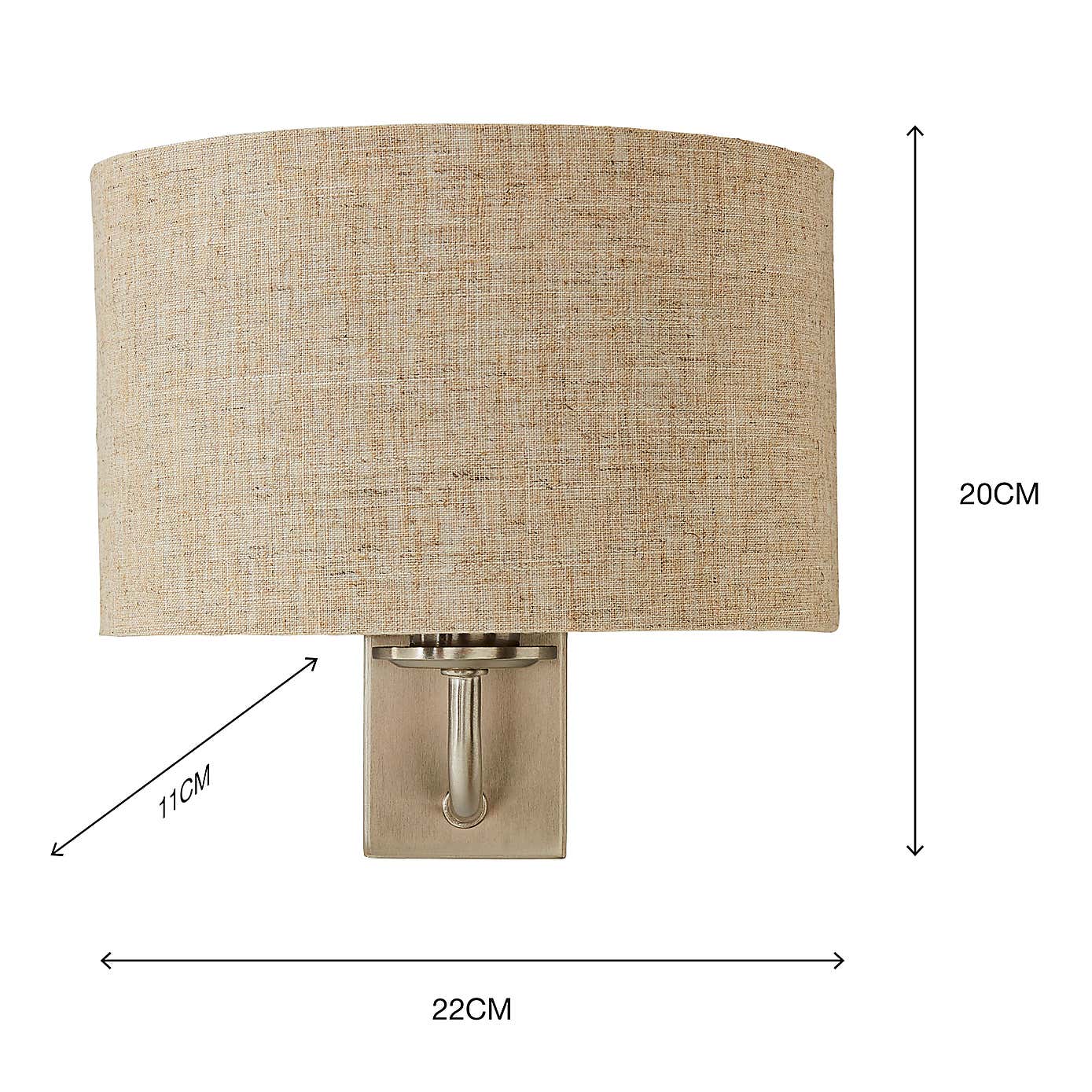 Preston Ivory Shaded Wall Light Twin Pack