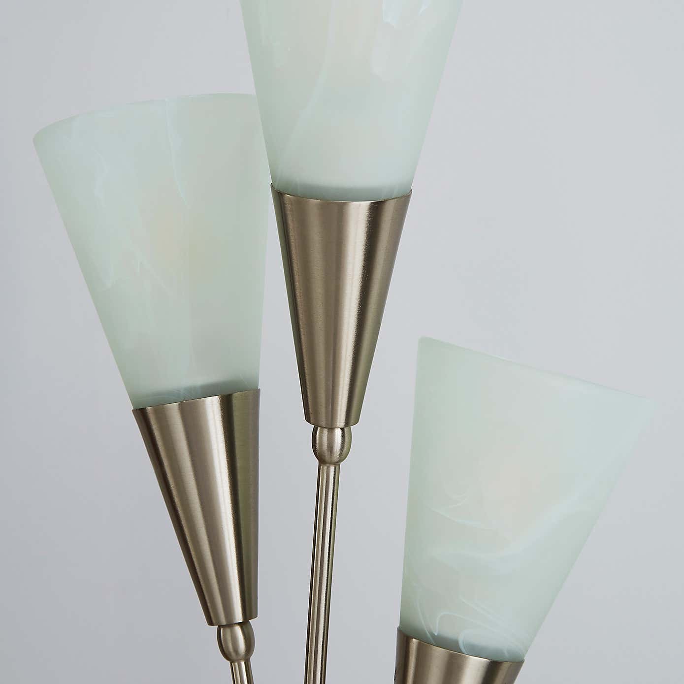 Marble Glass Satin Nickel Floor Lamp