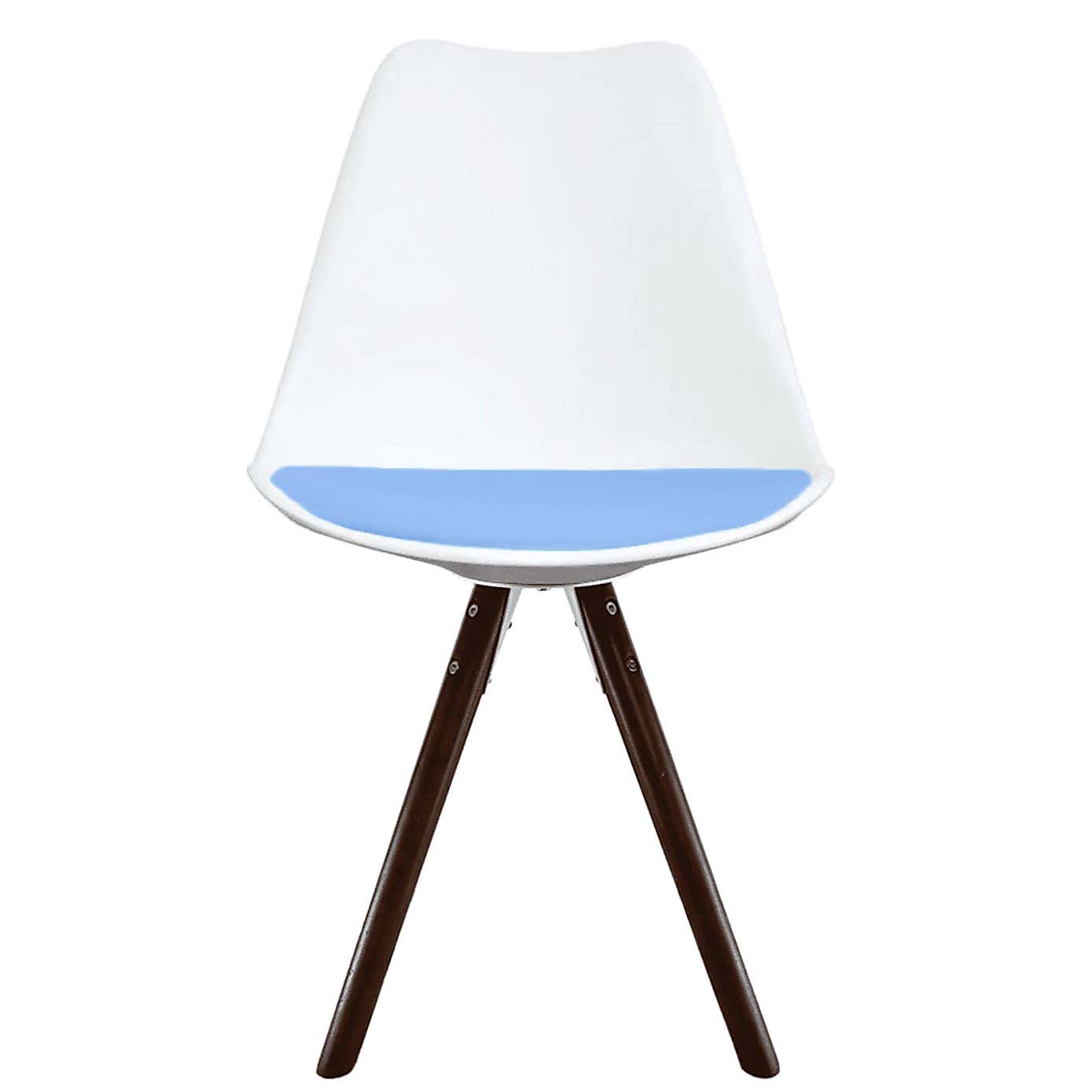 Fusion Living Soho White Plastic Dining Chair with Pyramid Legs