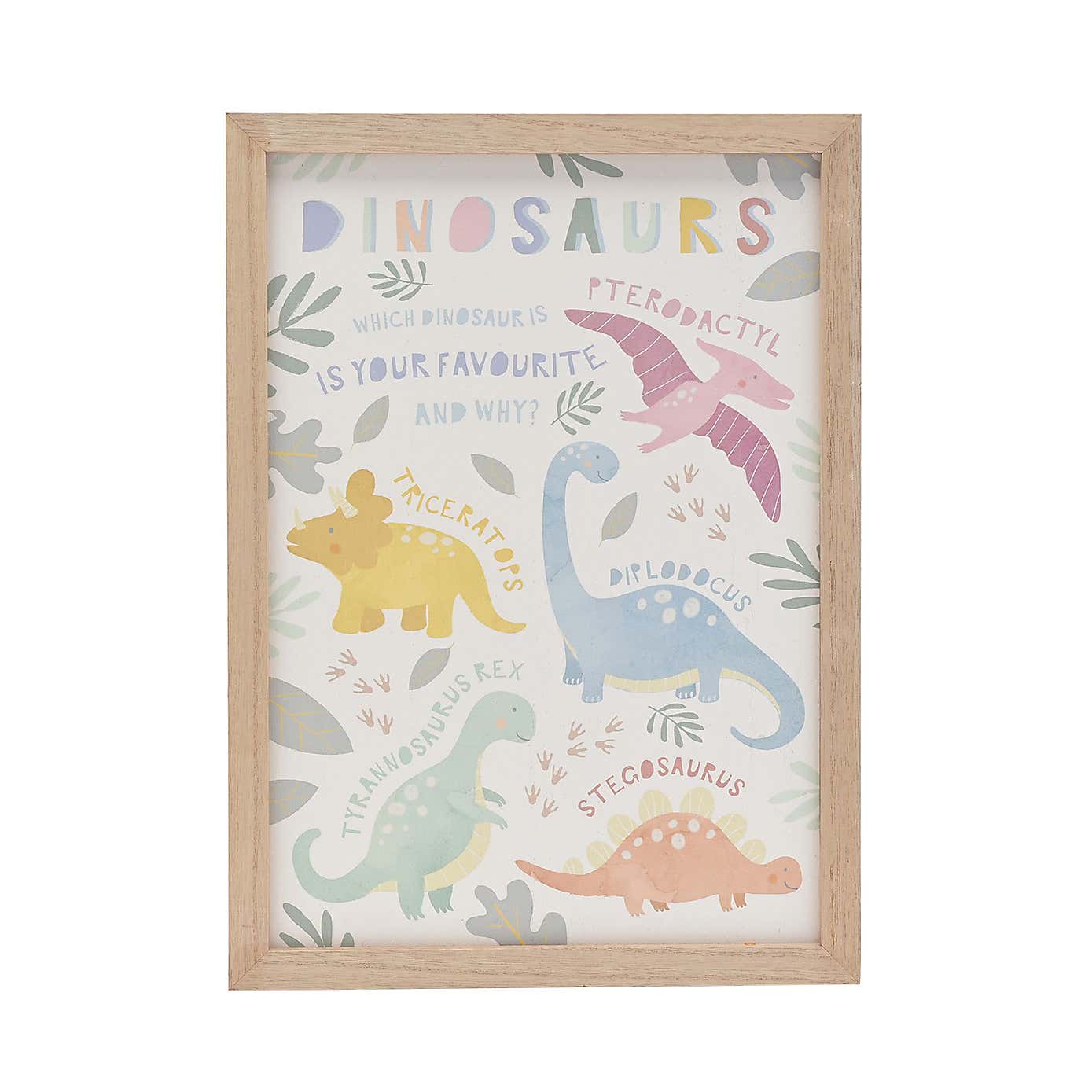 Petit Cheri Dinosaur Names Framed Print