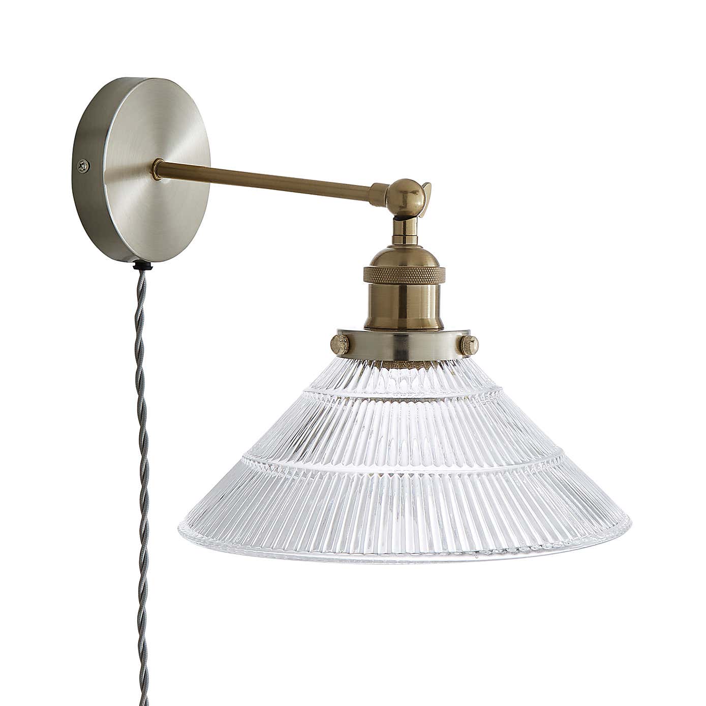 Logan Glass Plug In Easy Fit Wall Light