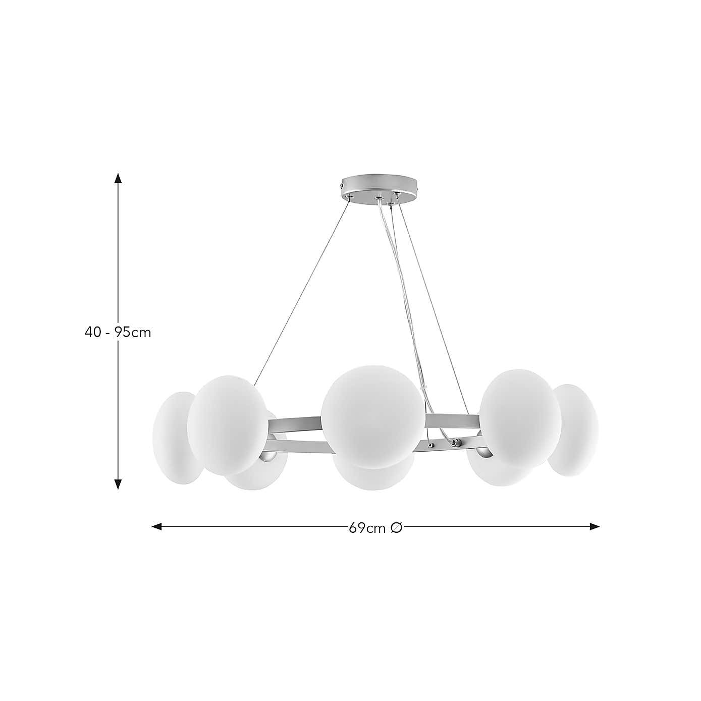 Yonah 8 Light Dimmable Pendant Light