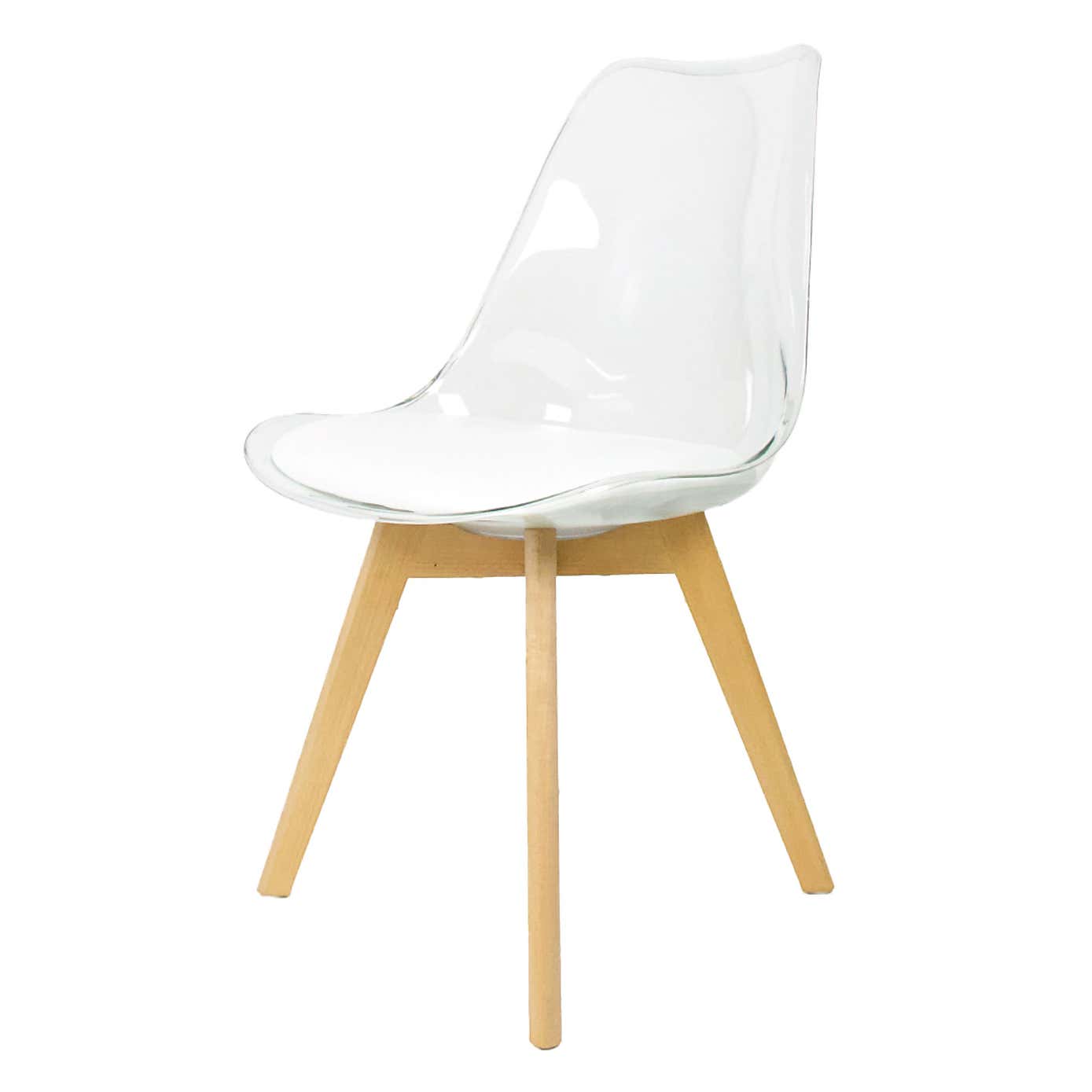 Fusion Living Soho Clear Plastic Dining Chair with Squared Legs