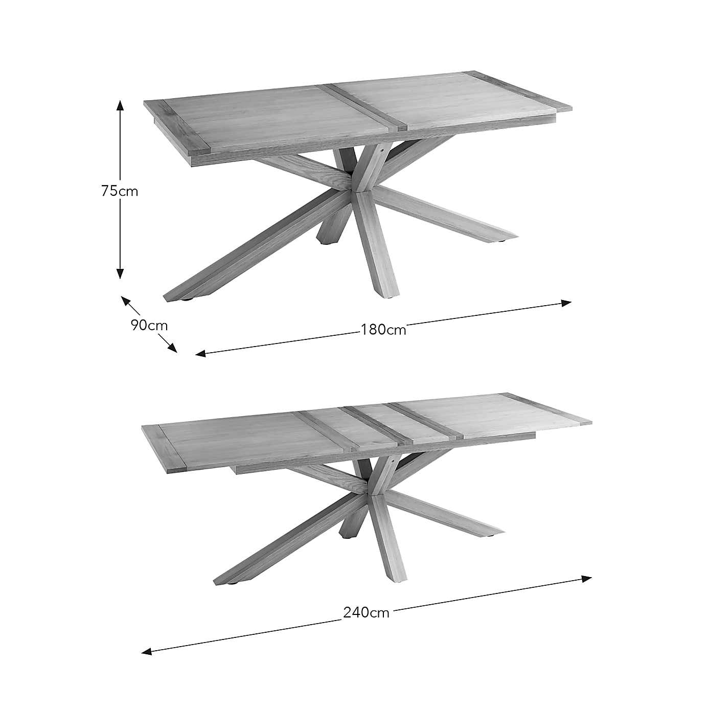 Xavi 10 Seater Rectangular Extendable Dining Table, Oak