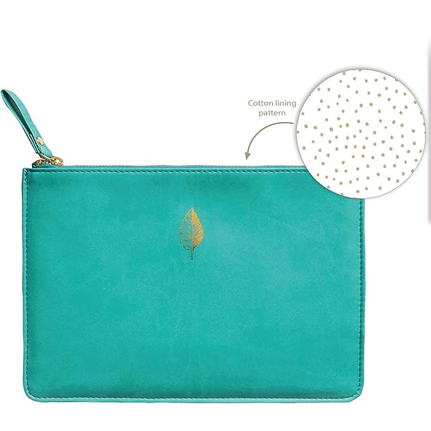 Brandvine Leaf Teal Pouch