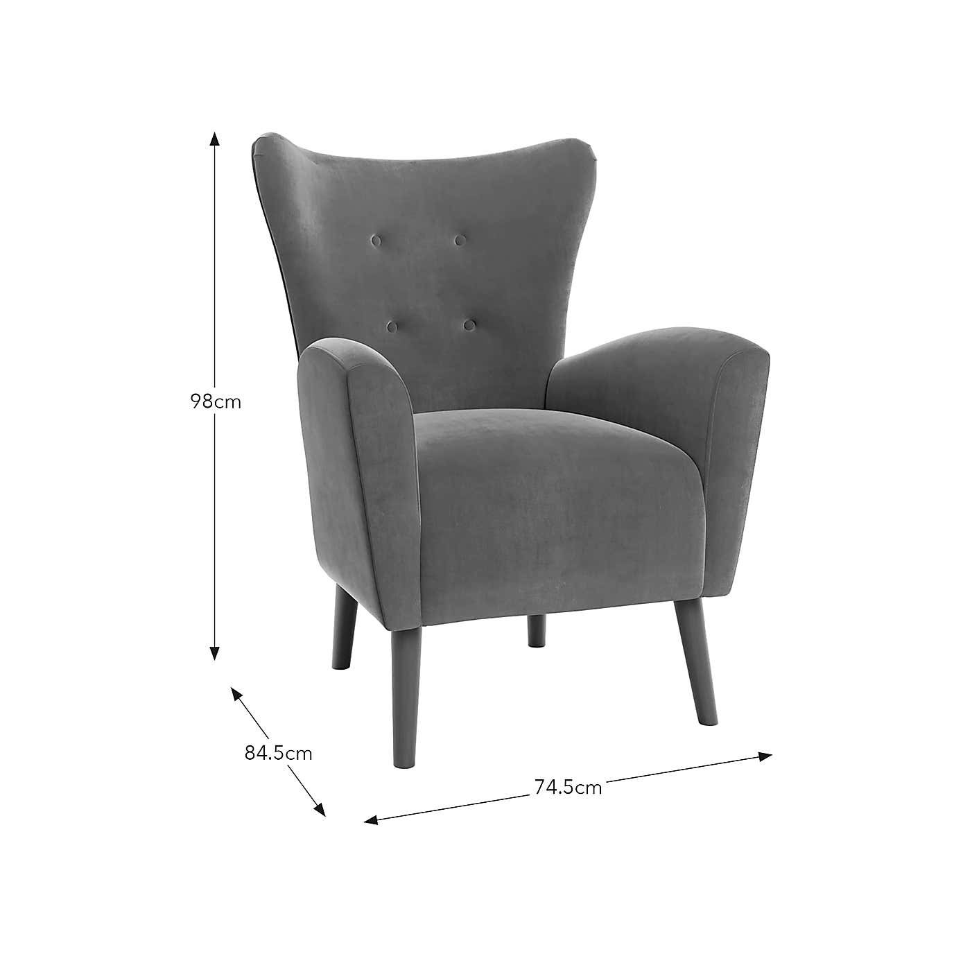 Sven Velvet Modern Wing Chair