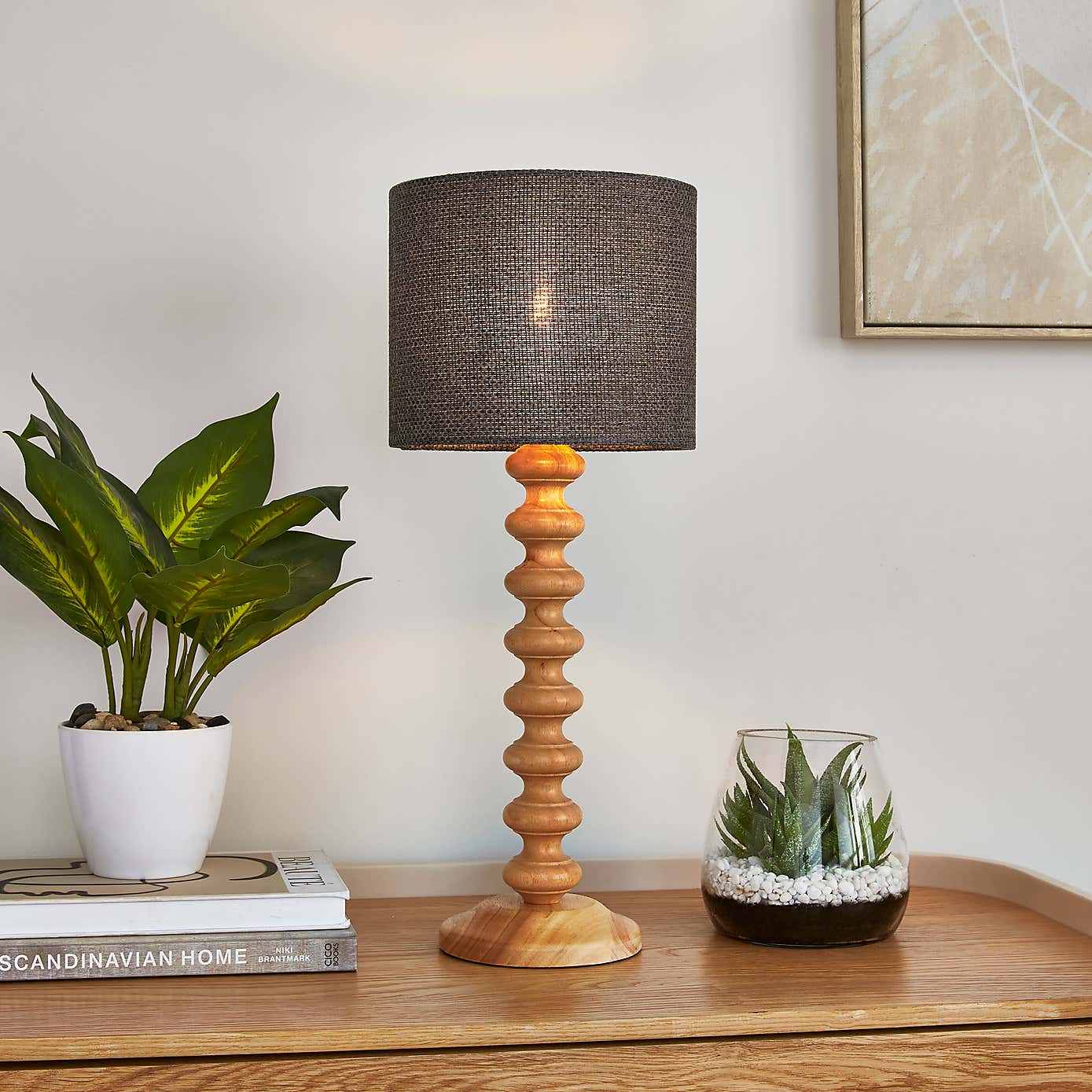 Barkweave Easy Fit Drum Lamp Shade
