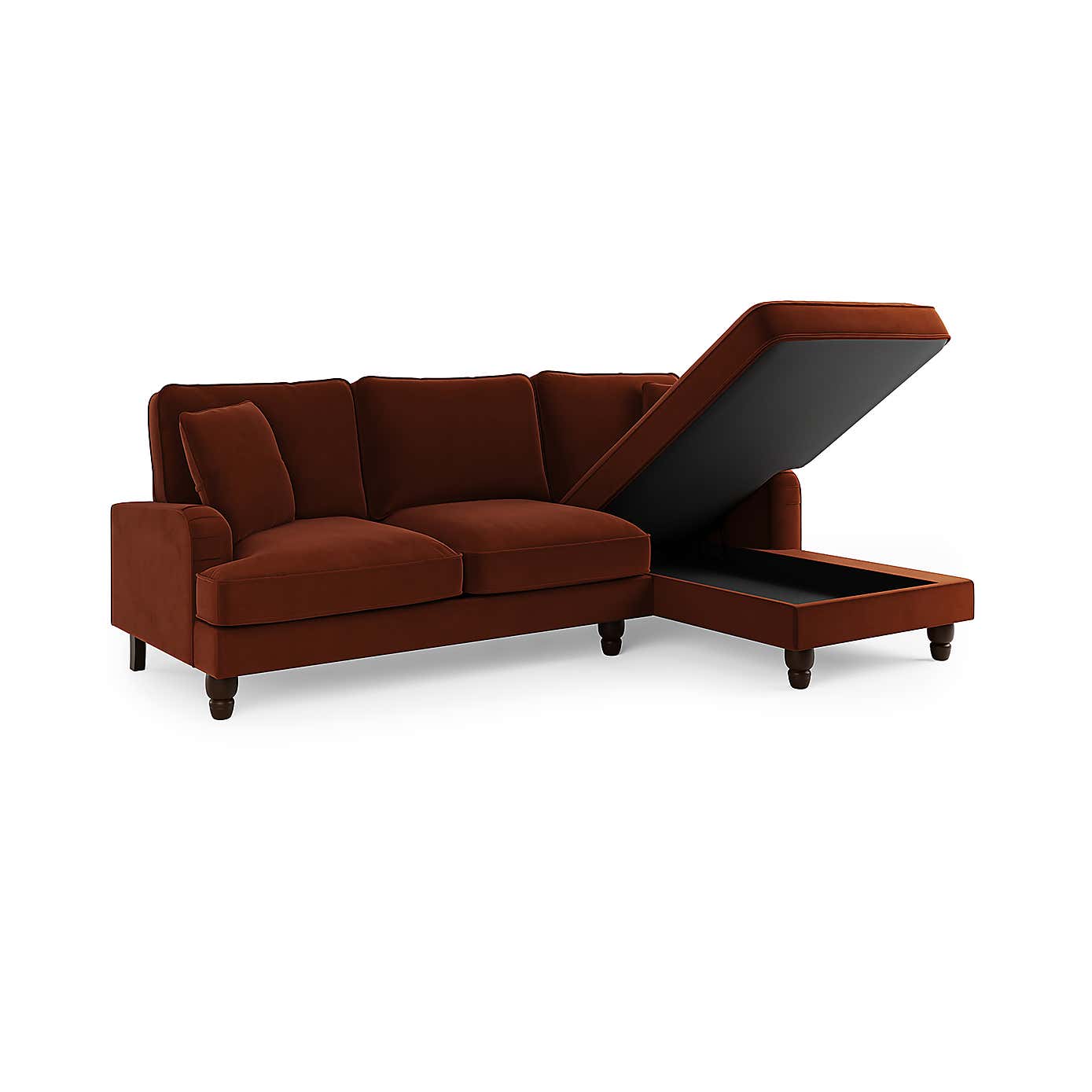 Beatrice Matte Velvet 4 Seater Corner Chaise Double Sofa Bed