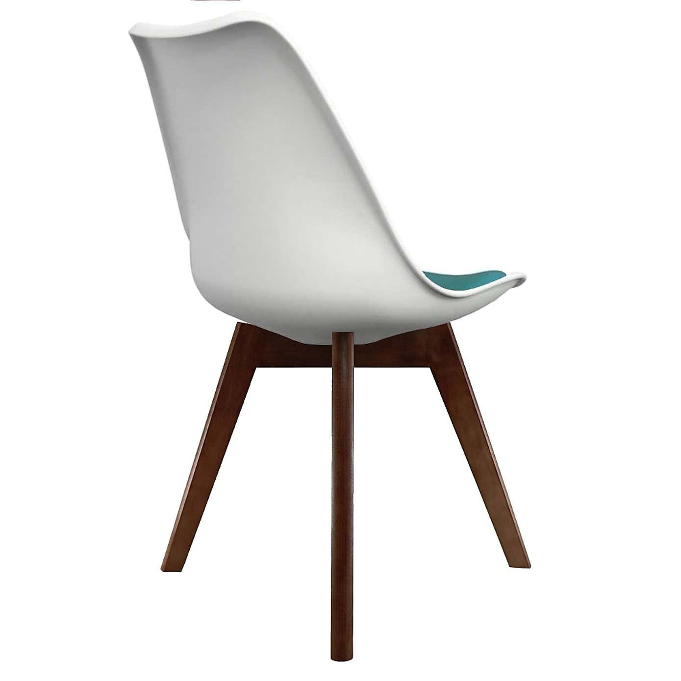 Fusion Living Soho White Plastic Dining Chair with Squared Legs