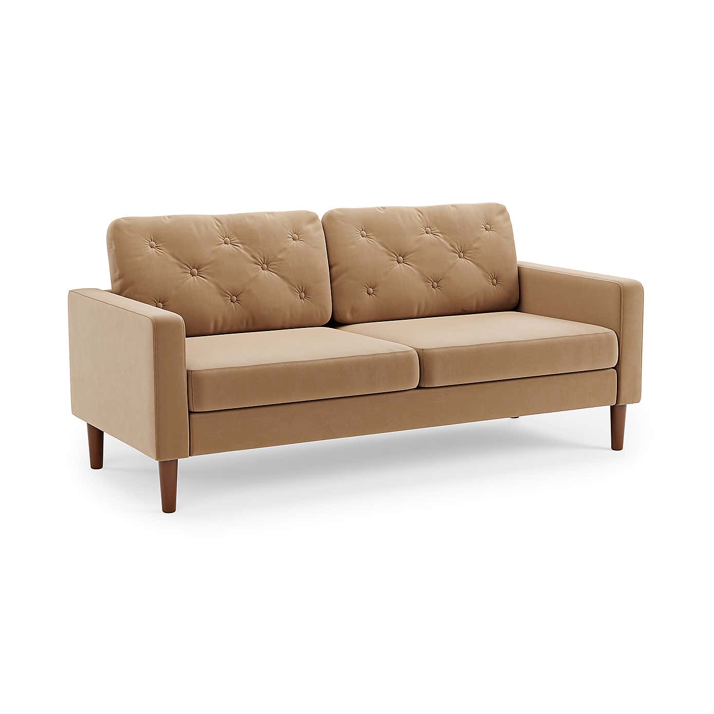 Jacob Velvet Buttoned Compact 3 Seater Sofa