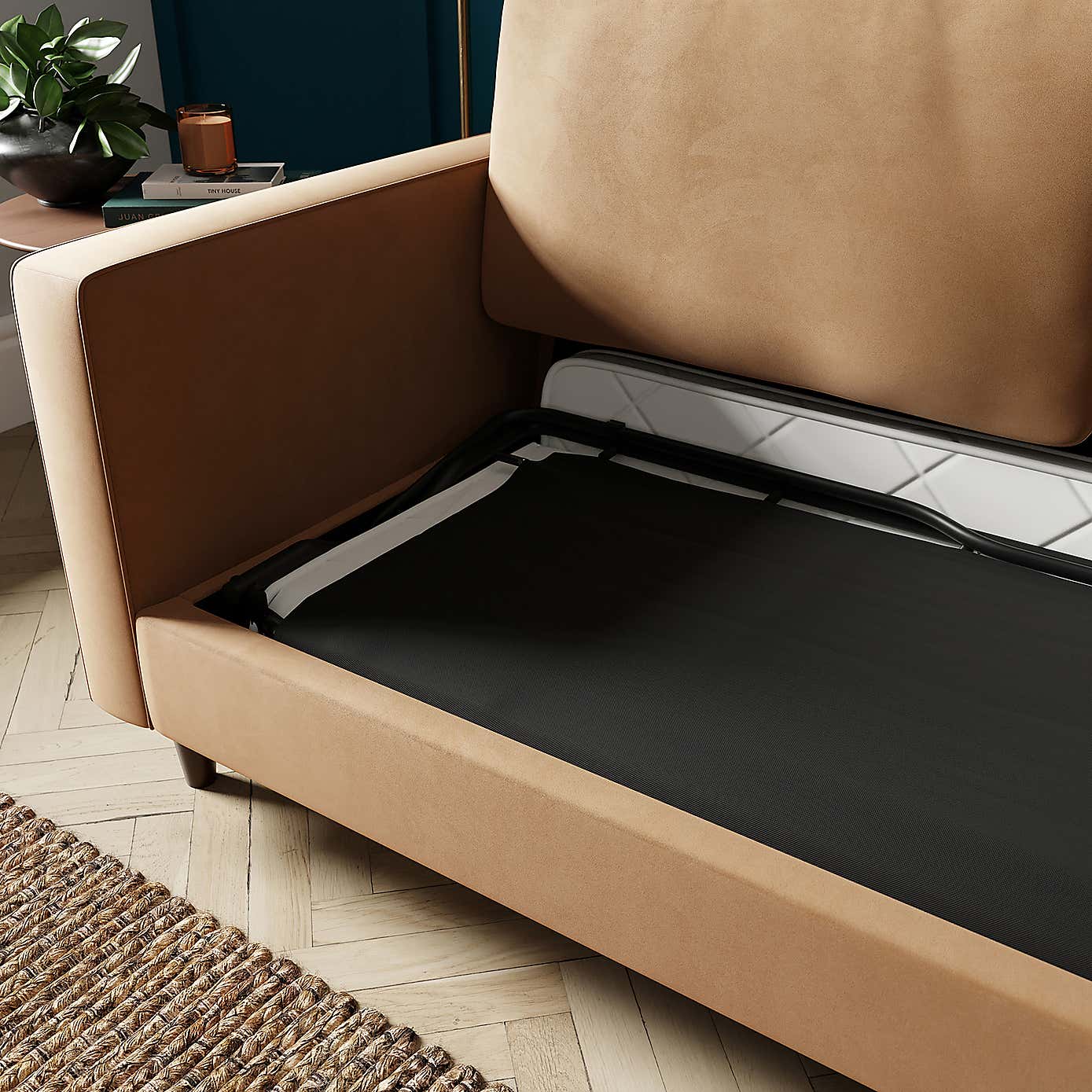 Zoe Velvet 3 Seater Double Sofa Bed