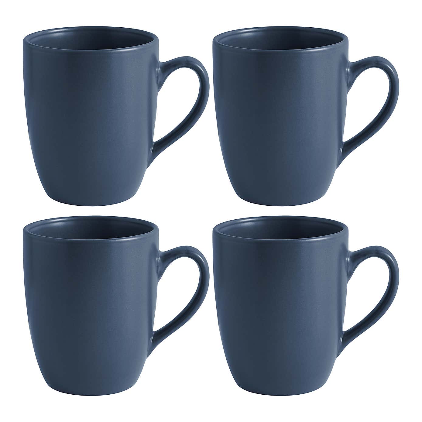Stoneware Charcoal Set of 4 Mugs