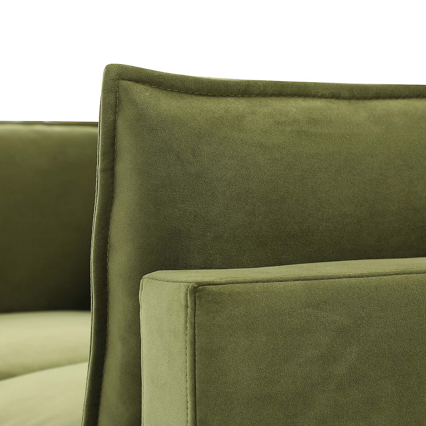 Moda 2 Seater Modular Sofa, Olive Velvet