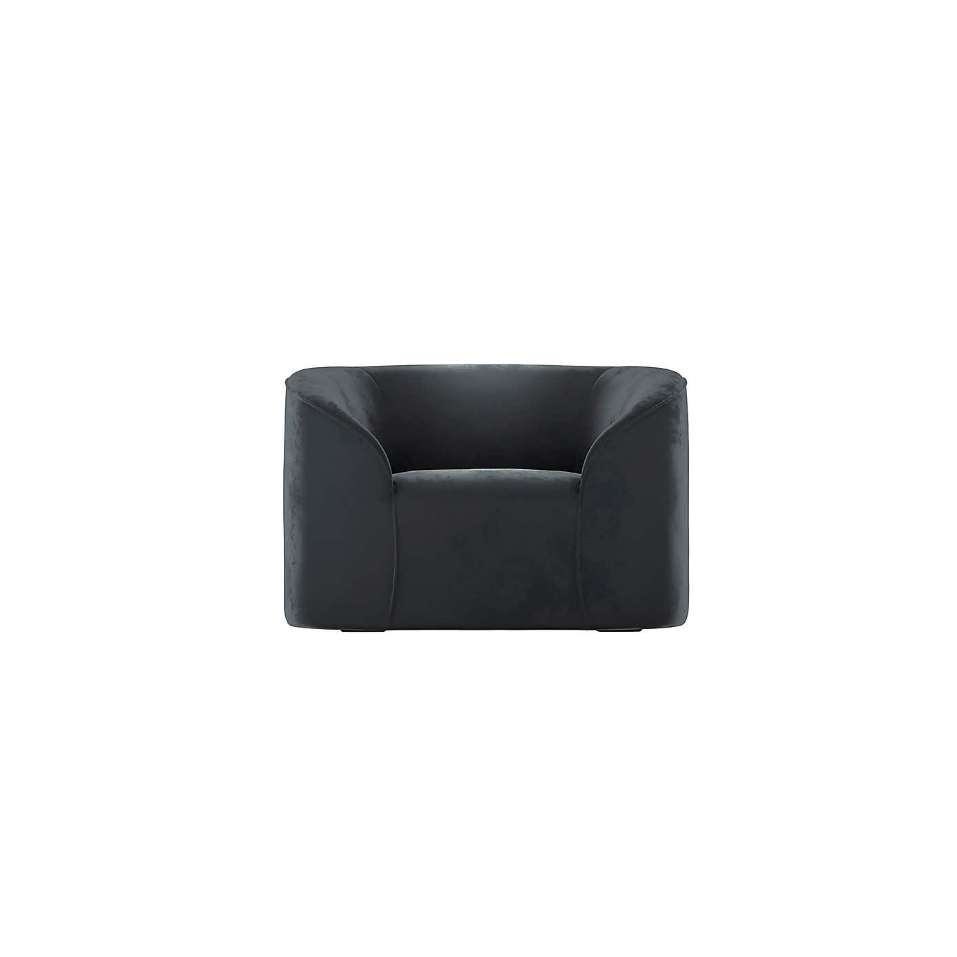 Zuma Black Velvet Occasional Armchair