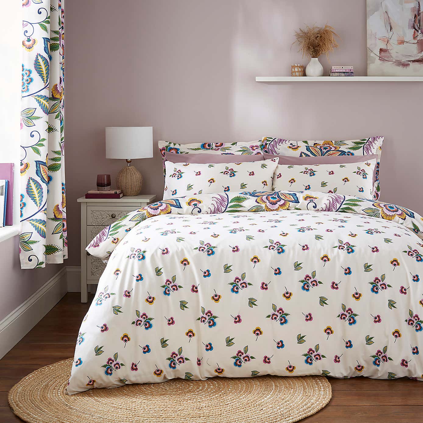 Lucinda Floral Pink Duvet Cover and Pillowcase Set