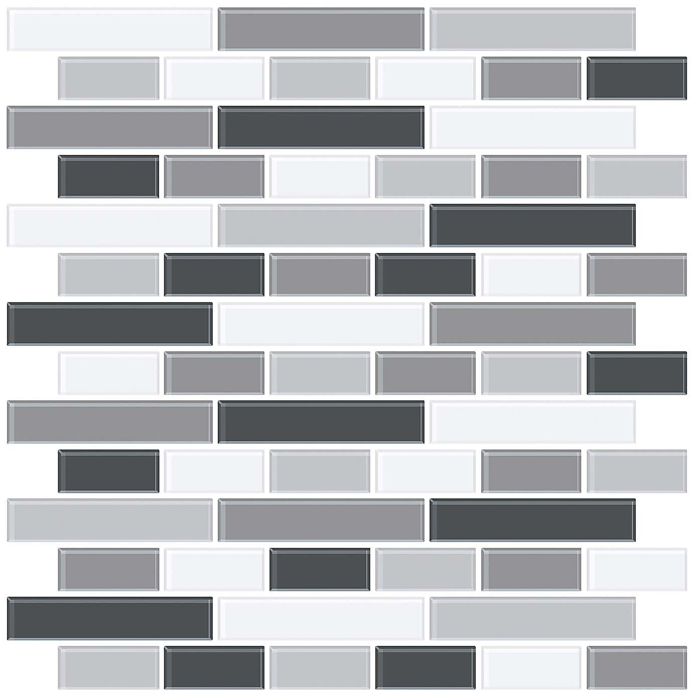 InHome Smoked Glass Self Adhesive Backsplash Tiles