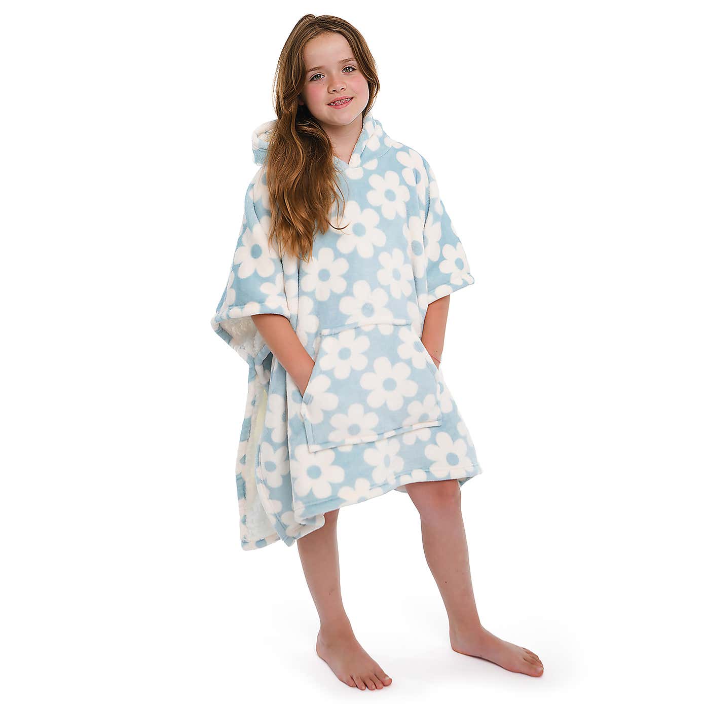 Kids Retro Flower Oversized Blanket Hoodie