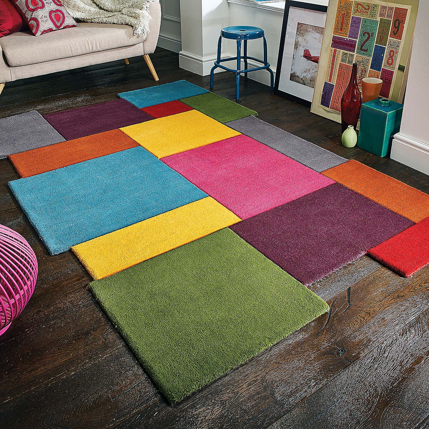 Abstract Collage Rug