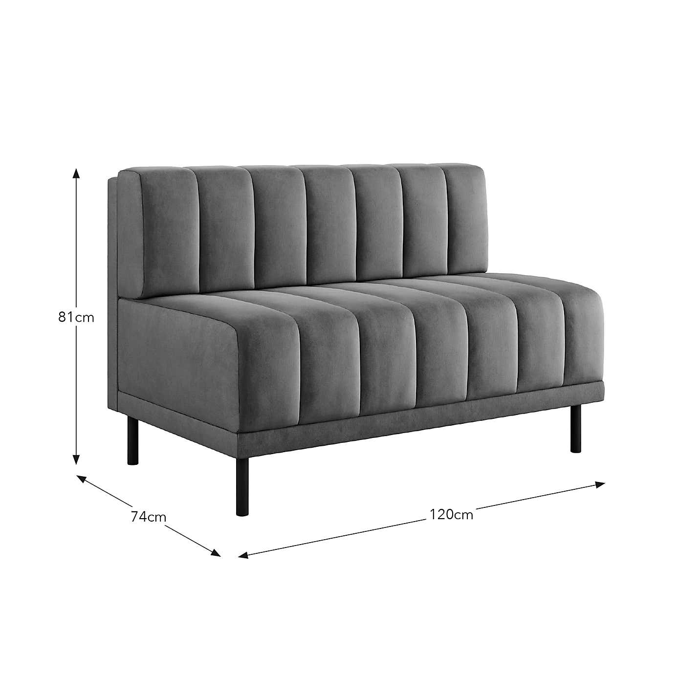 Amali Long Dining Bench, Matte Plush Velvet