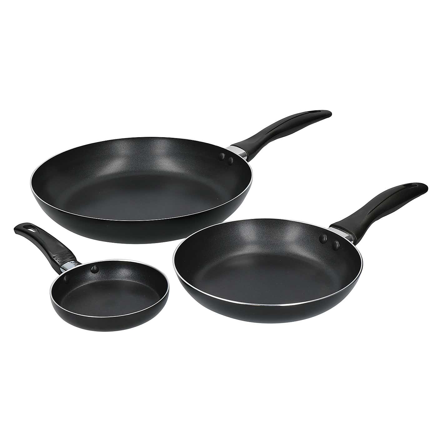 KitchenCraft Non-Stick Aluminium 3 Piece Frying Pan Set