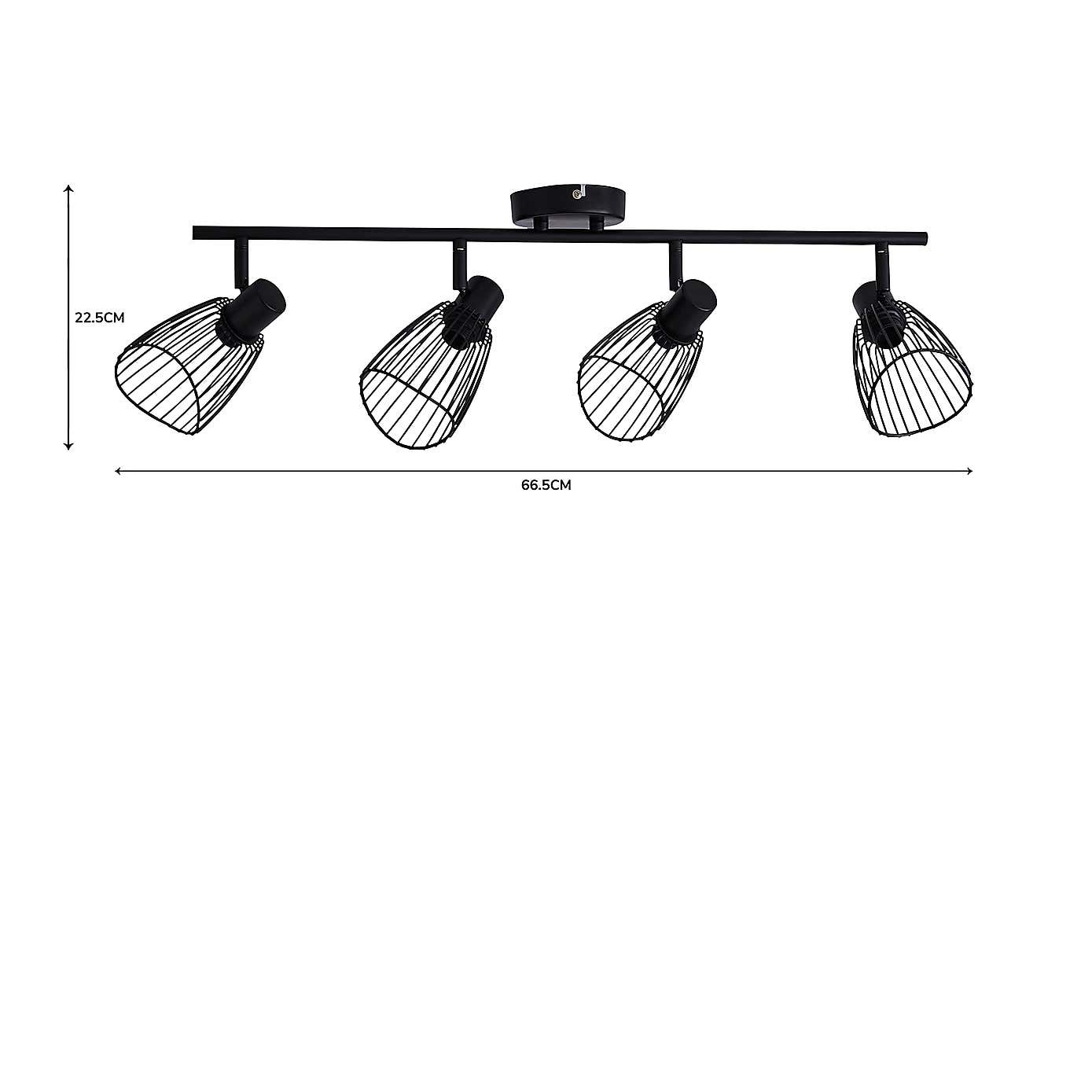 Elements Jaula 4 Light Spotlight Bar Black