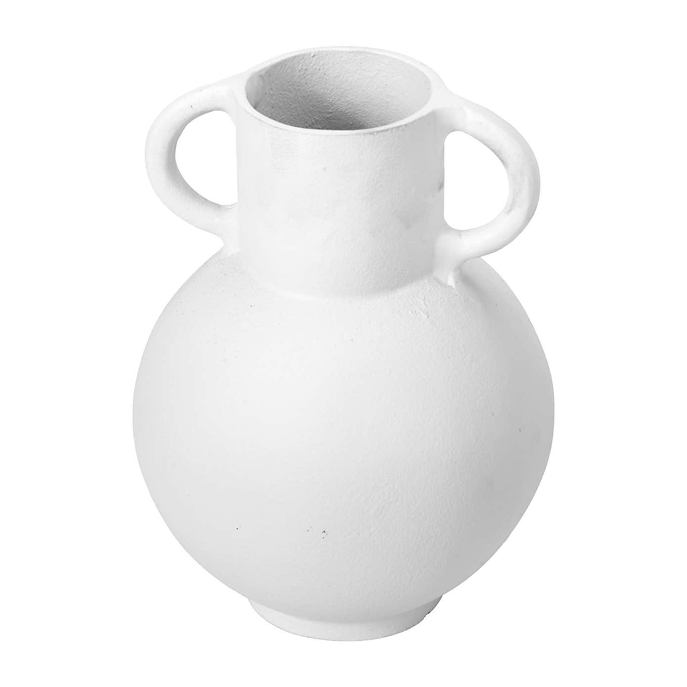 Matt Metal Handled Vase