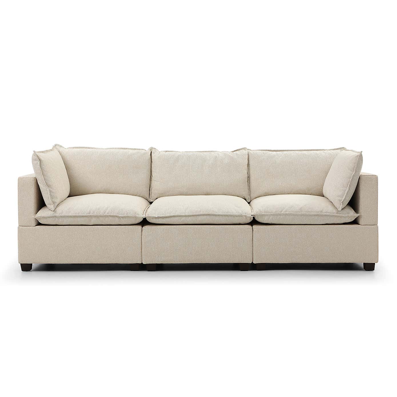 Moda 3 Seater Modular Sofa, Natural Boucle