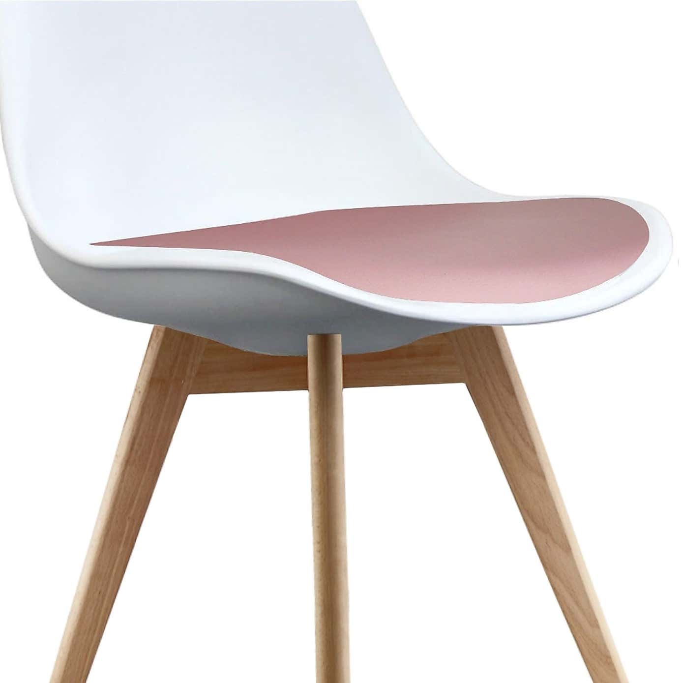 Fusion Living Soho White Plastic Dining Chair with Squared Legs