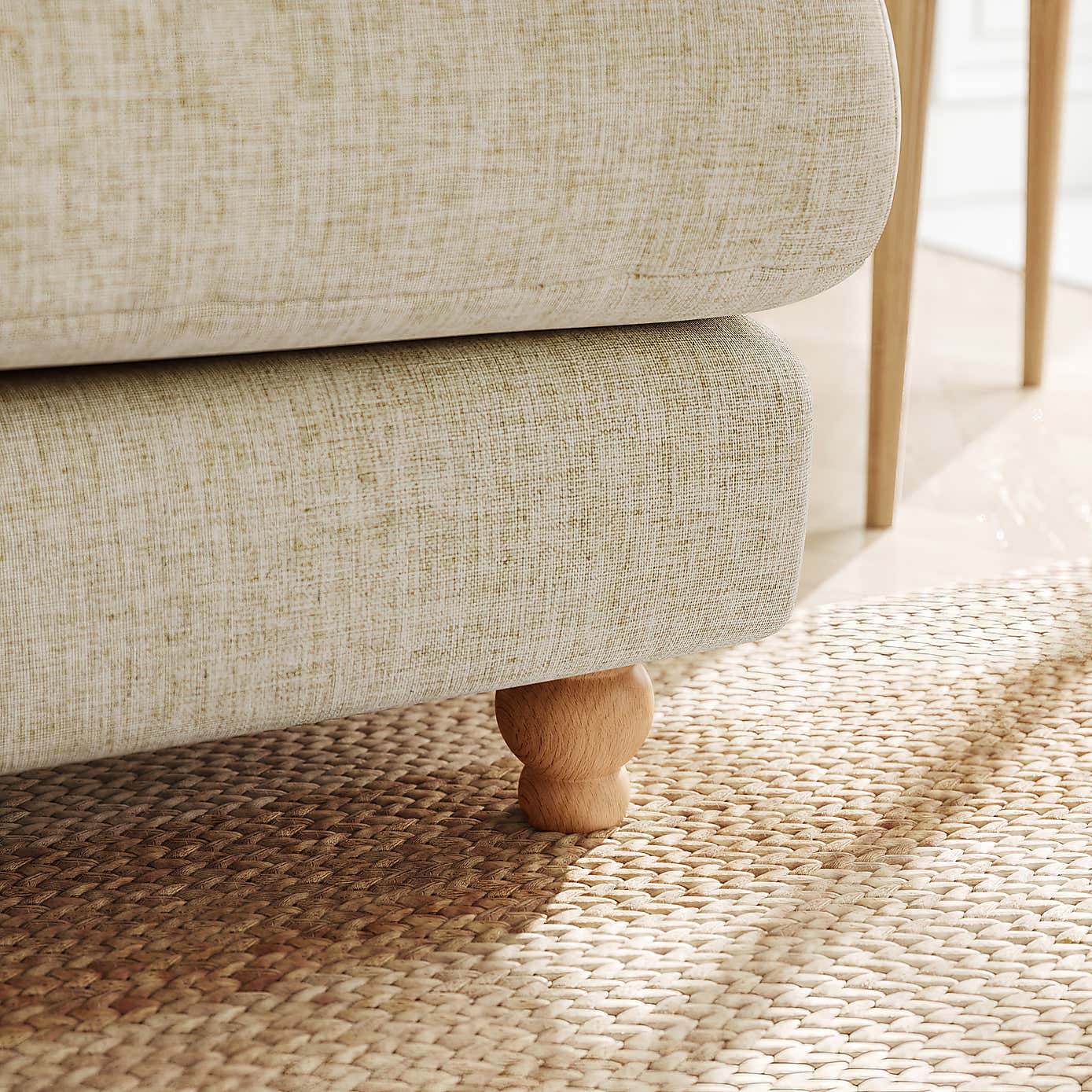 Martha Slub Faux Linen Full Corner Sofa