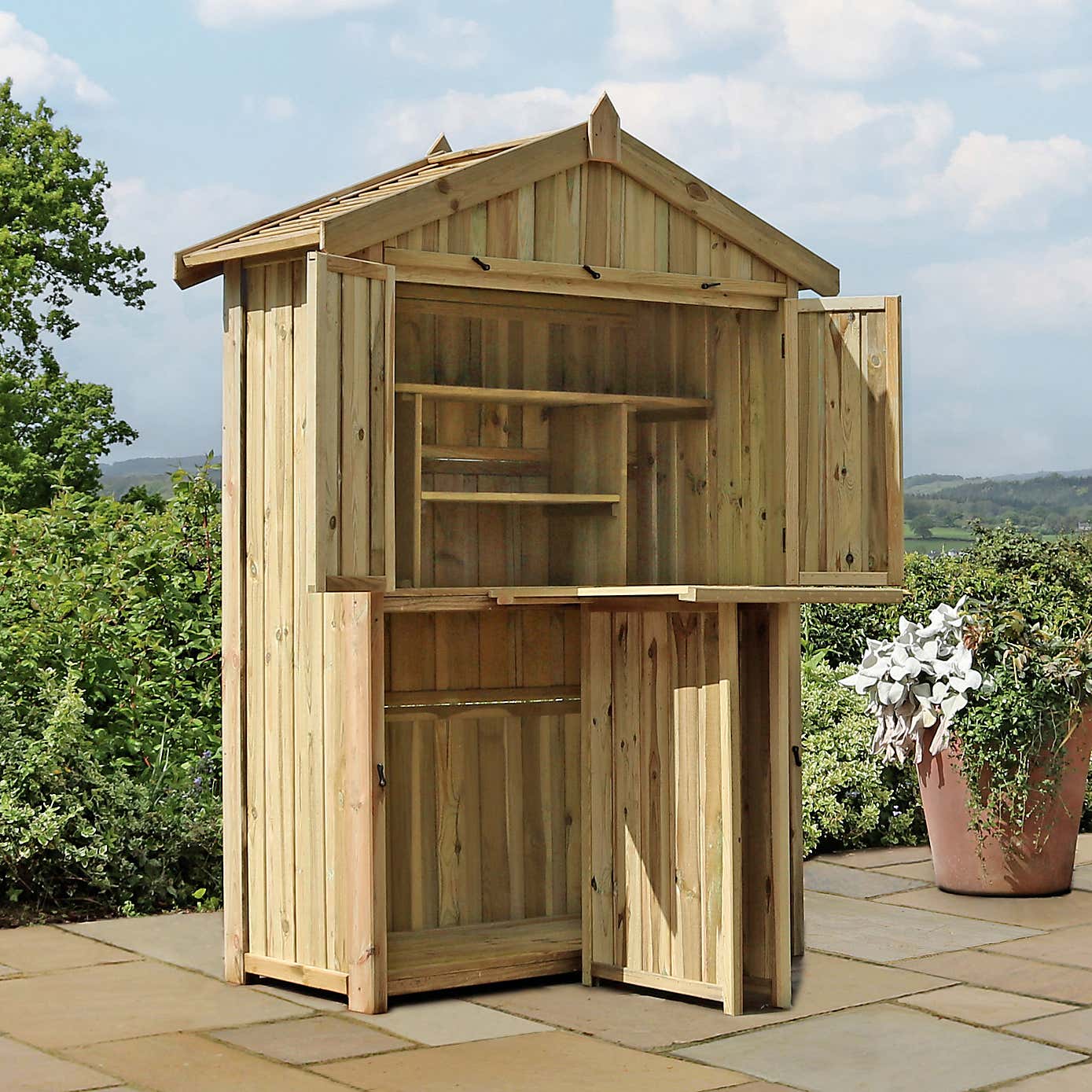 Garden Bar and 2 Stool Set