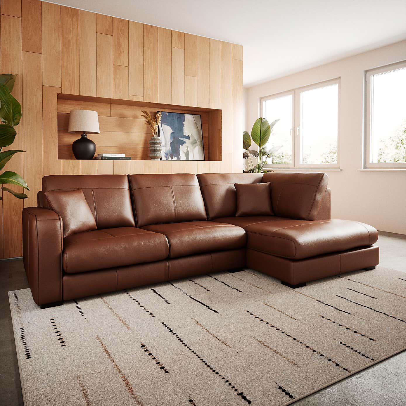 Carson Vintage Leather Large Corner Chaise Sofa