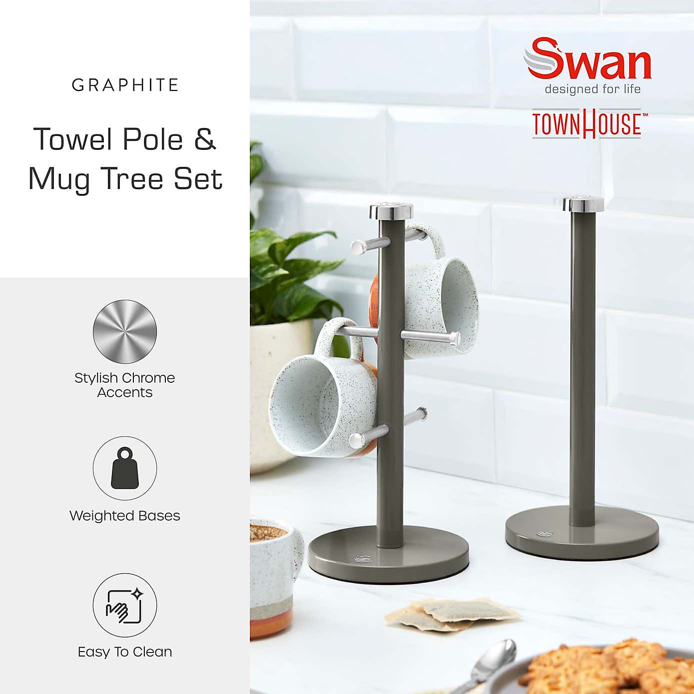 Swan Towel Pole and Mug Tree Set