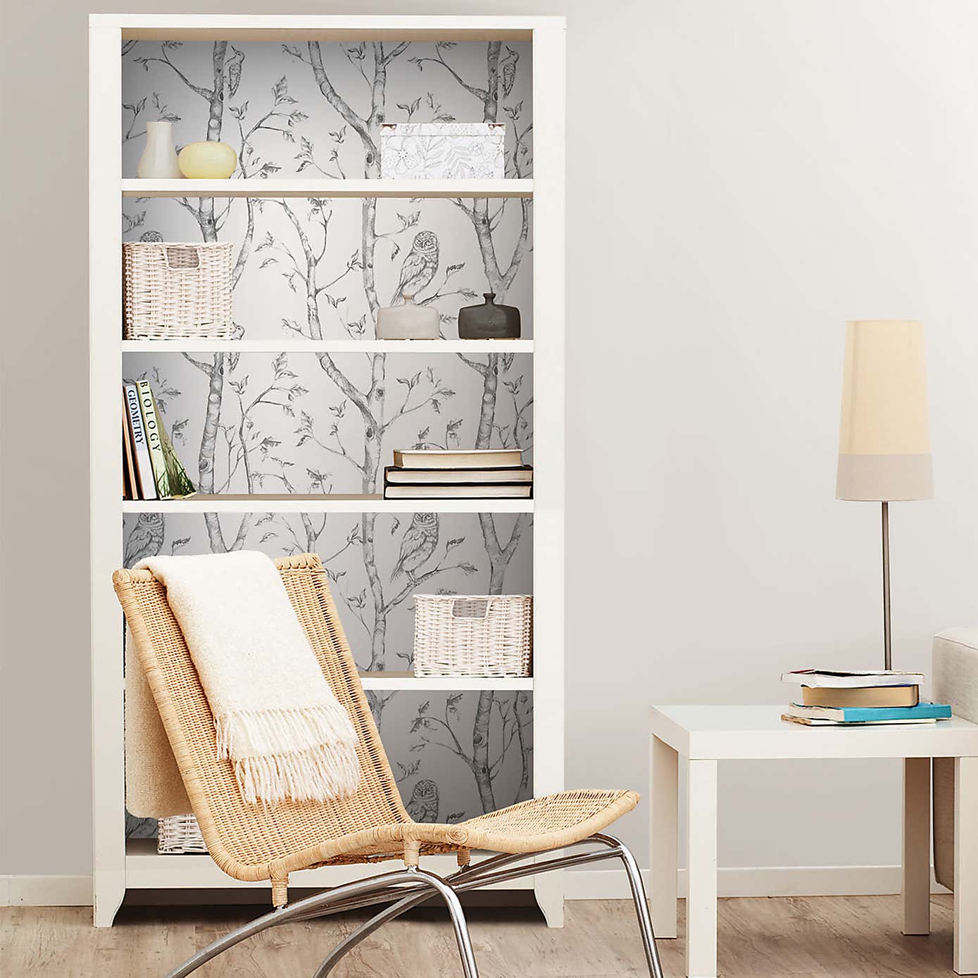 NuWallpaper Woods Grey Self Adhesive Wallpaper