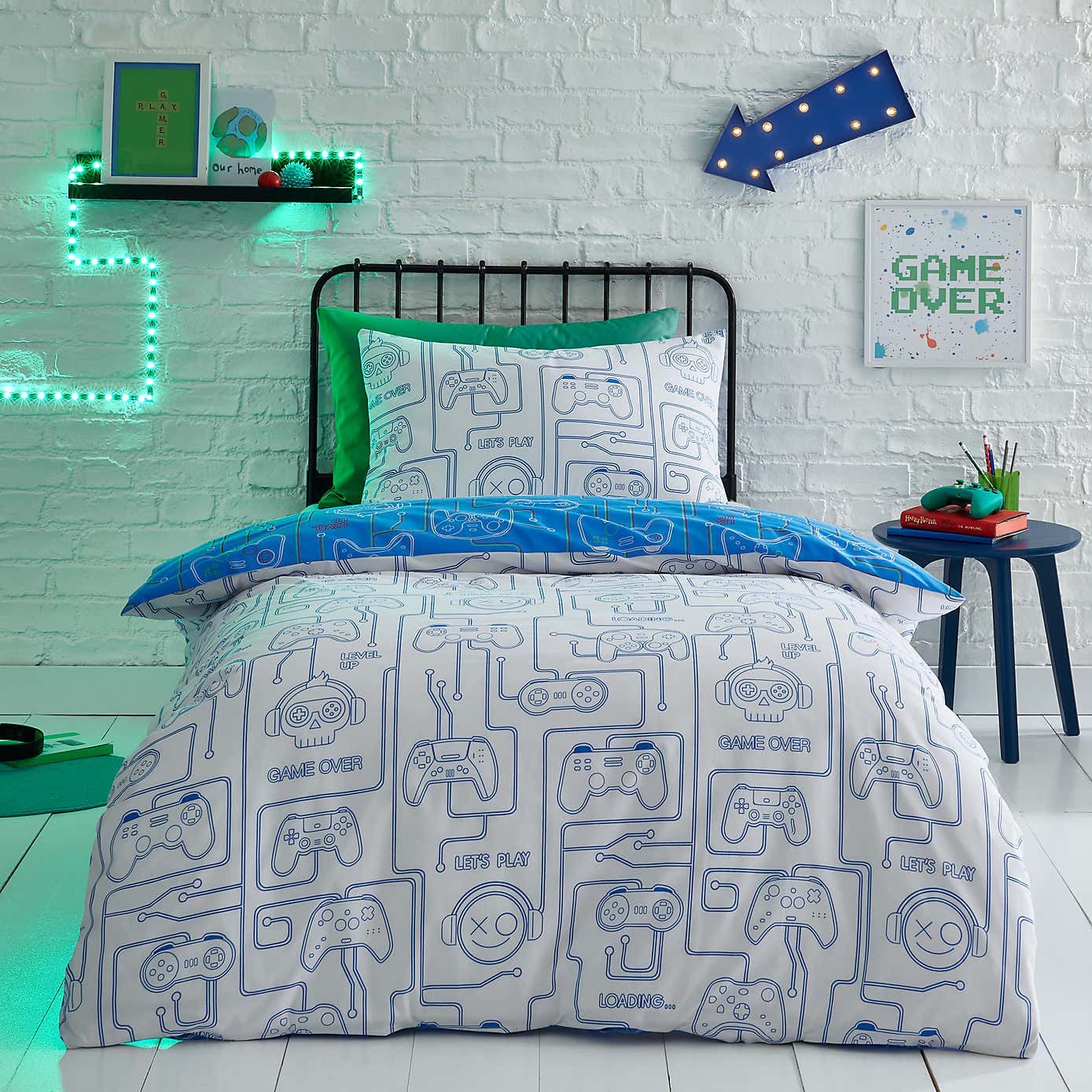 Gamer Reversible Duvet Cover and Pillowcase Set