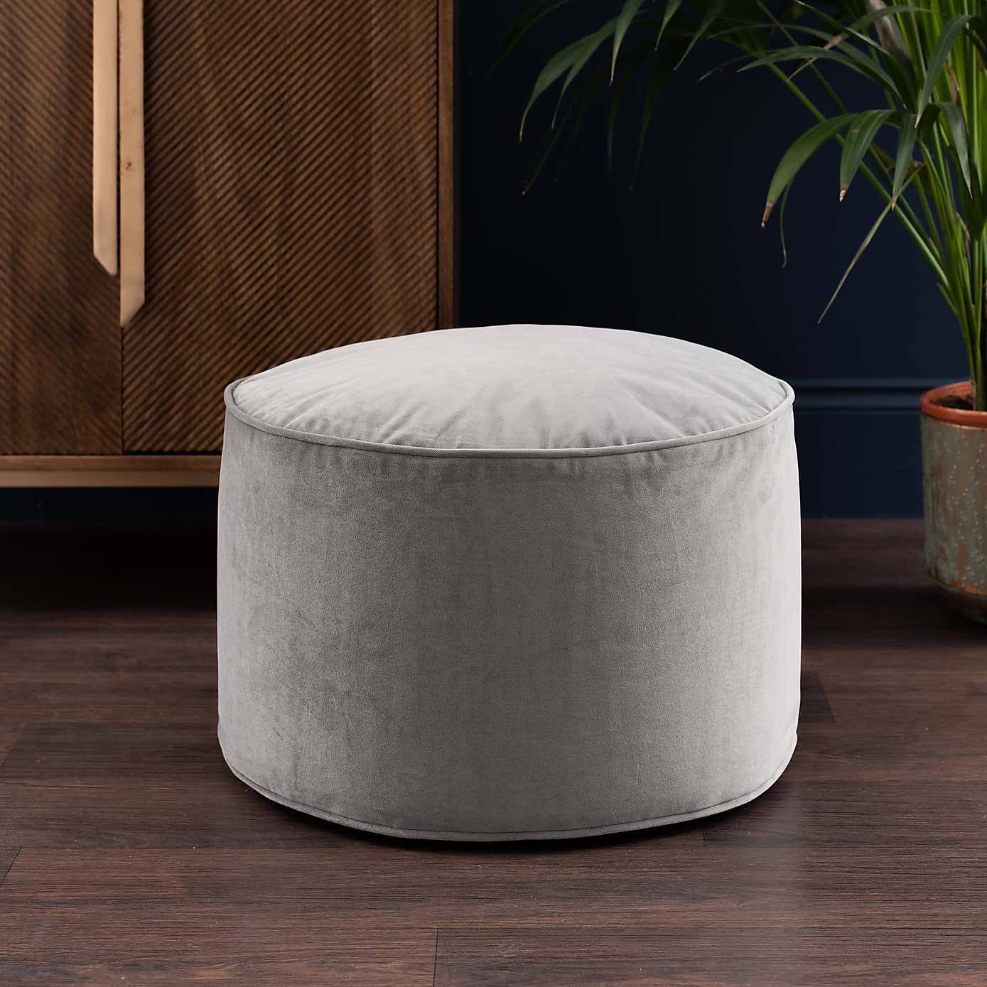 Eliza Velvet Old Gold Pouffe