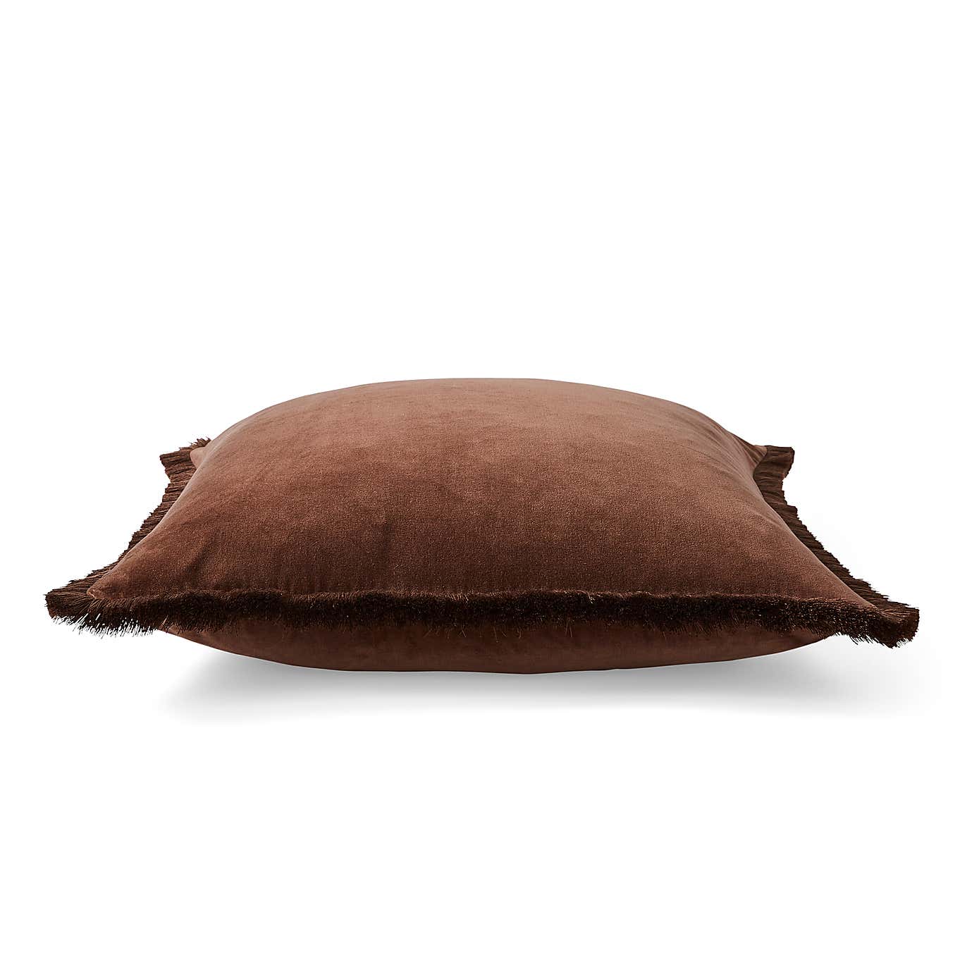 Fringed Cotton Velvet Cushion