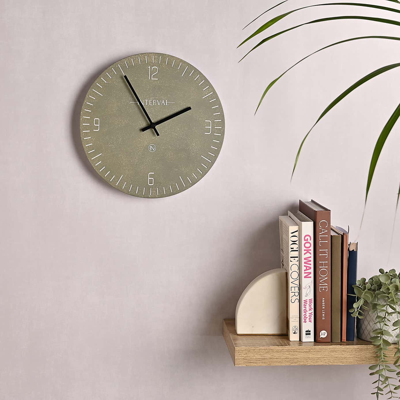 Interval Narrow Baton Resin Wall Clock