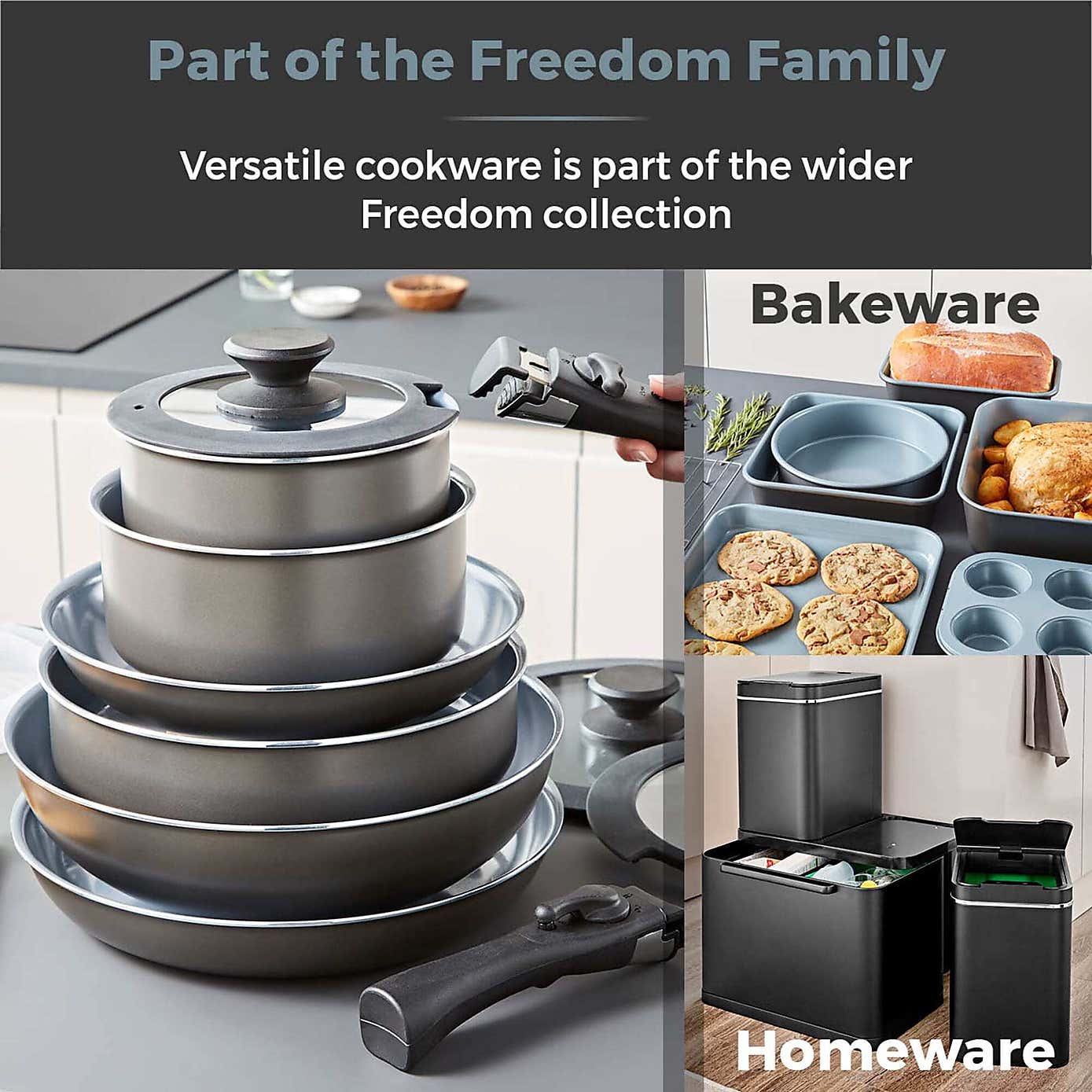 Tower Freedom Non-Stick Aluminium 7 Piece Pan Set
