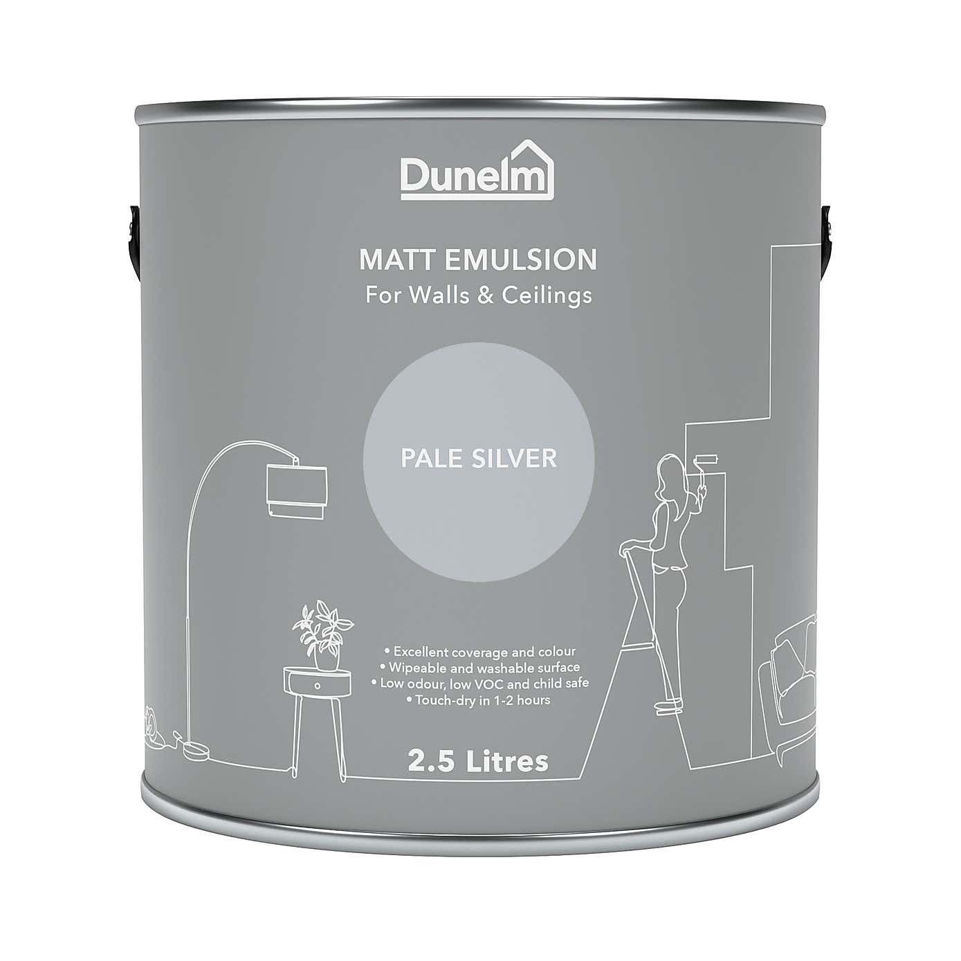 Dunelm Pale Silver Matt Emulsion Paint