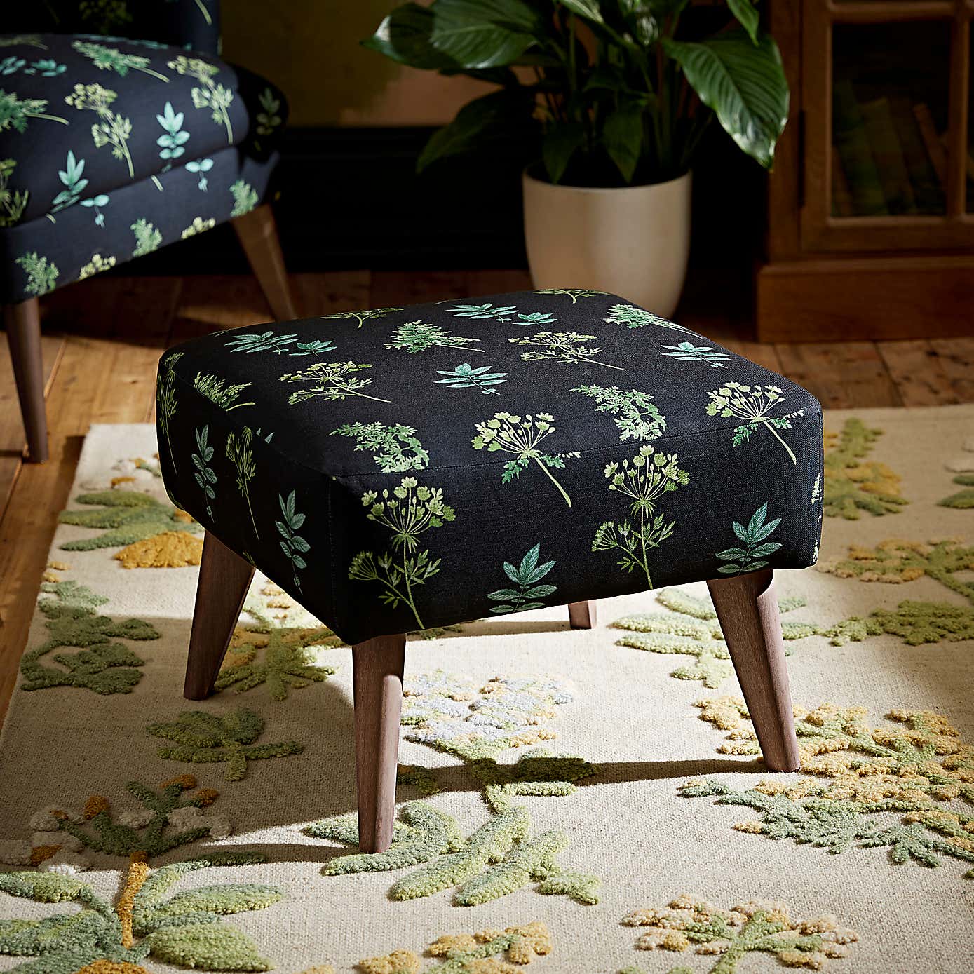 Marlow Marsh Botanical Print Footstool