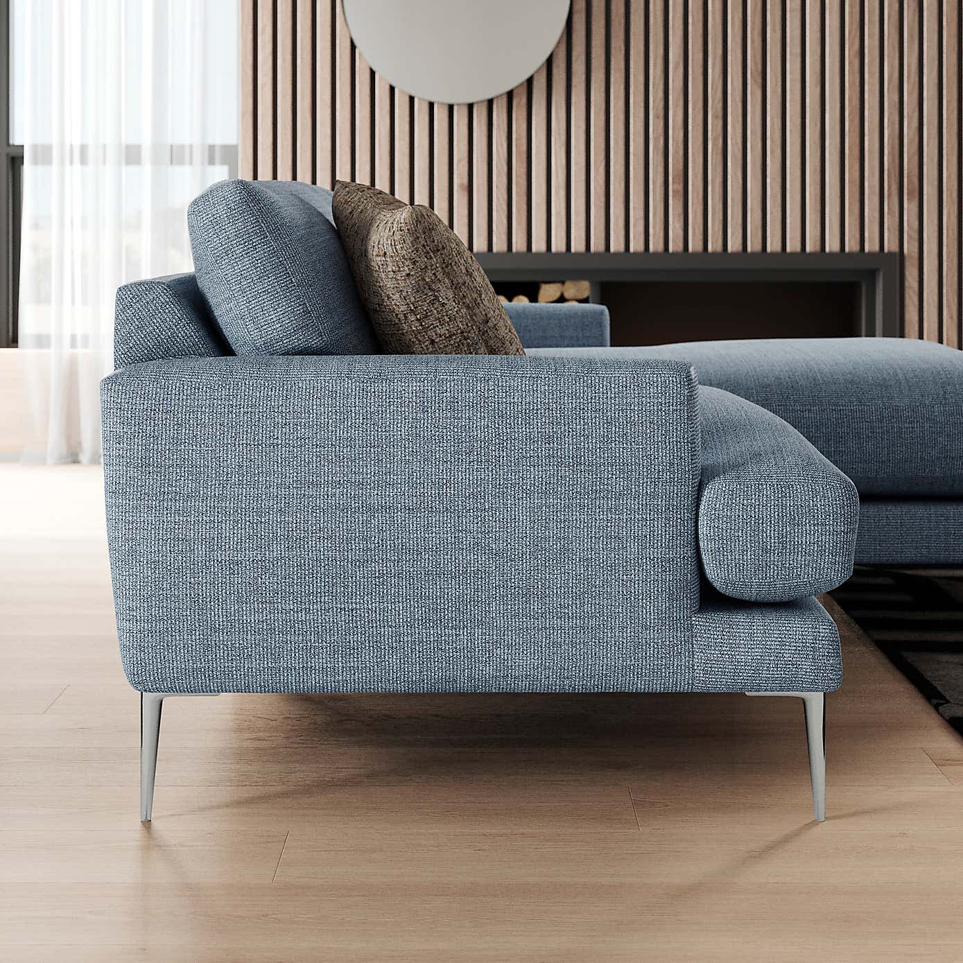 Lawson Chunky Tonal Weave Corner Chaise Sofa