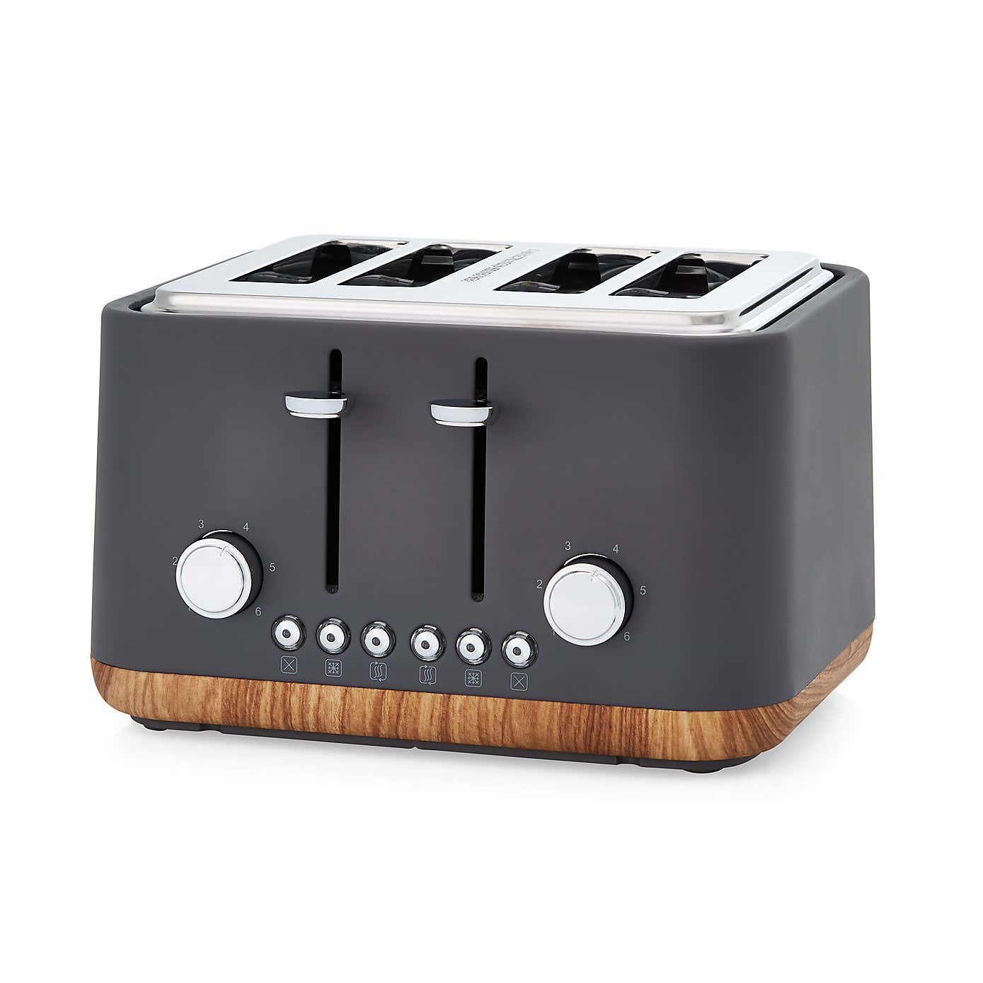 Contemporary 4 Slice Matt Grey Toaster