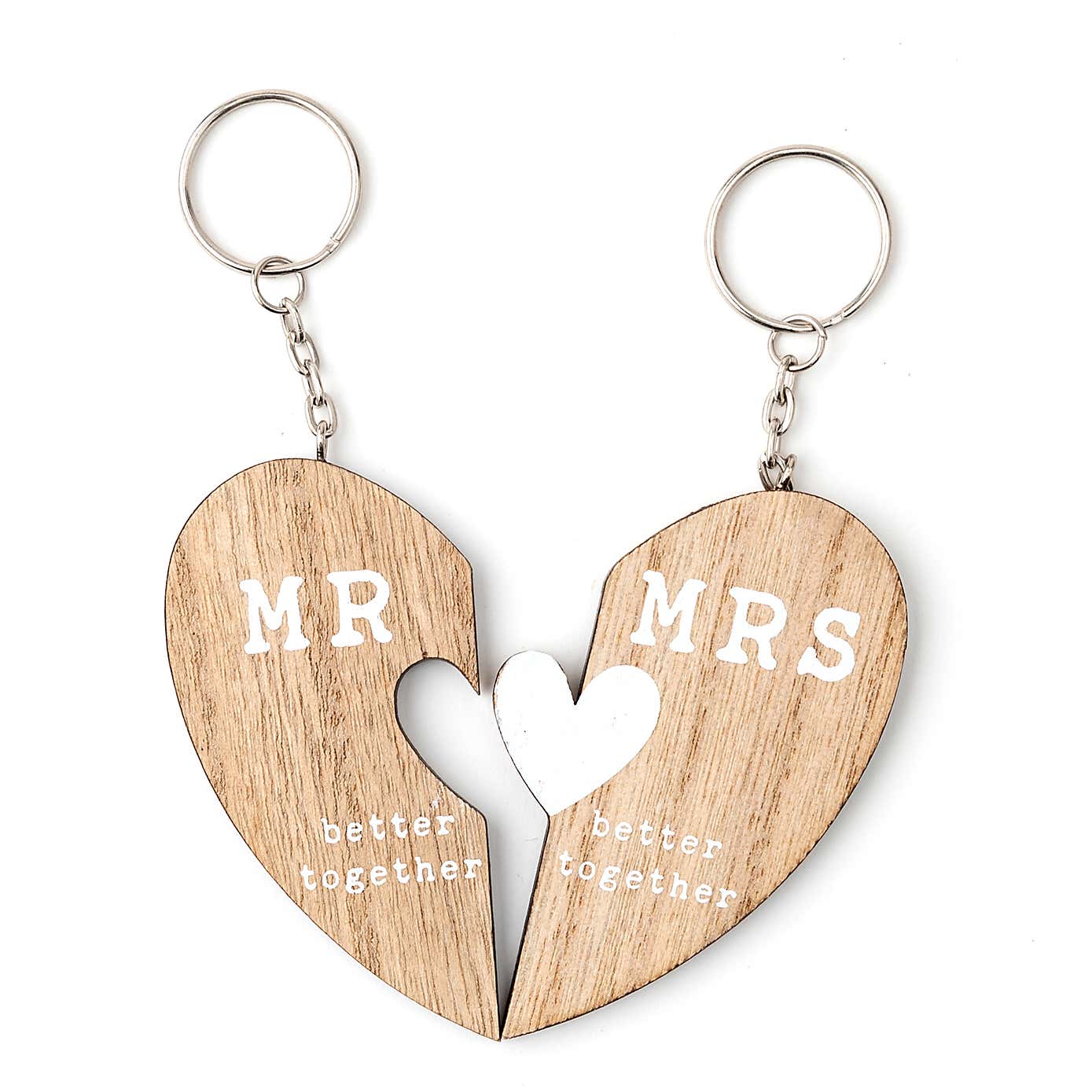 Love Story Mr and Mrs Pair of Keyrings and Box