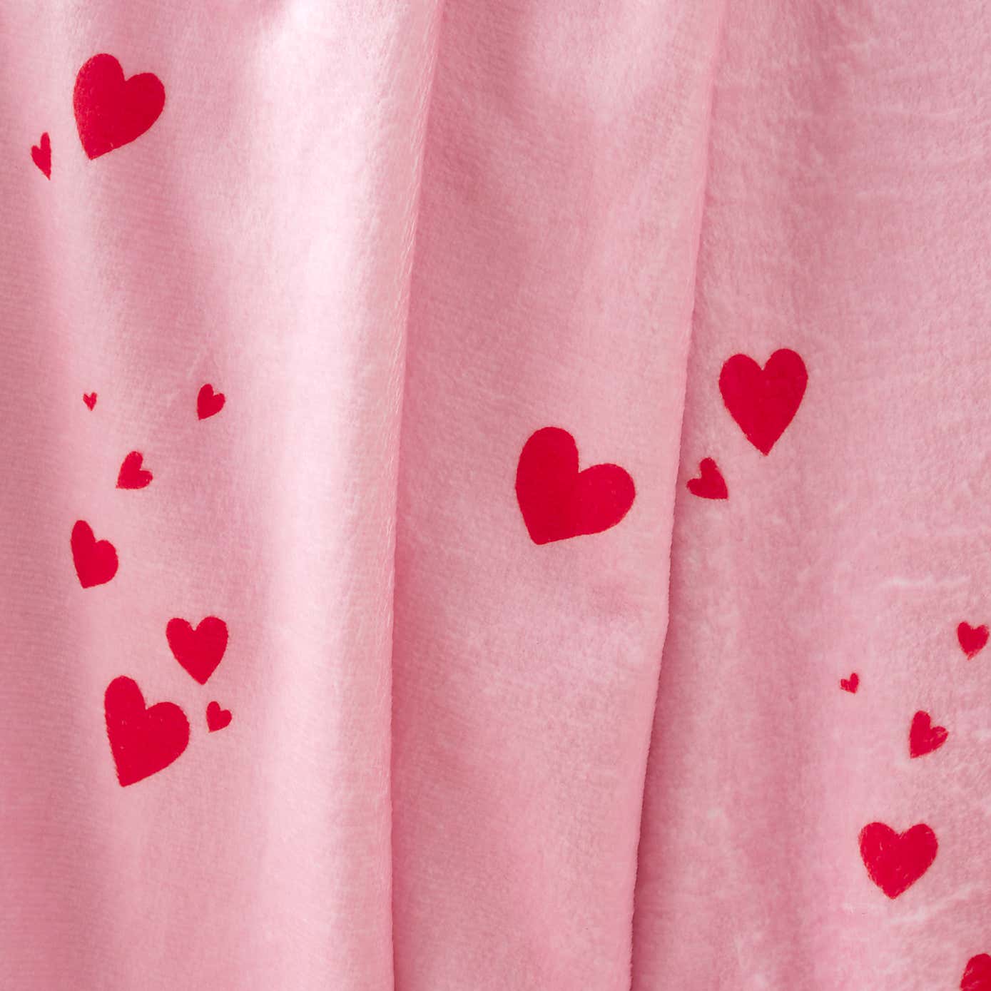 Catherine Lansfield Hearts Pink Fleece Throw 200cm x 240cm