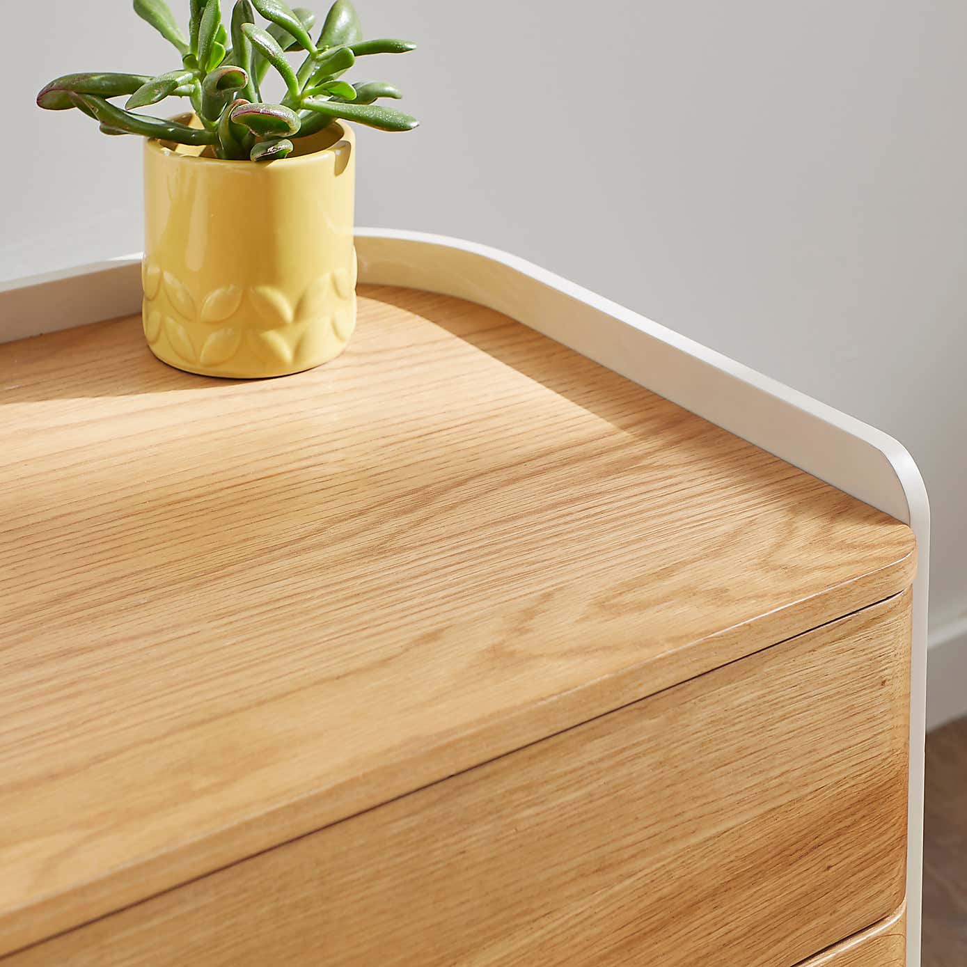 Reggie 3 Drawer Bedside Table, Oak Effect