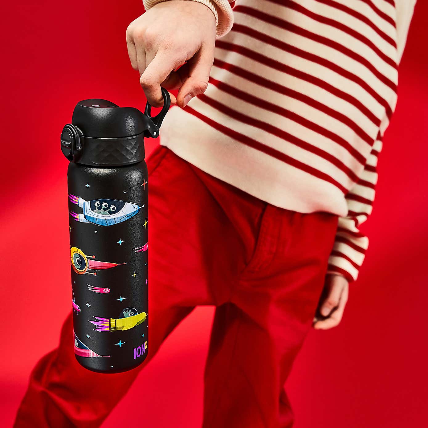 Ion8 Spaceship Leak Proof Kids Stainless Steel Water Bottle, 400ml