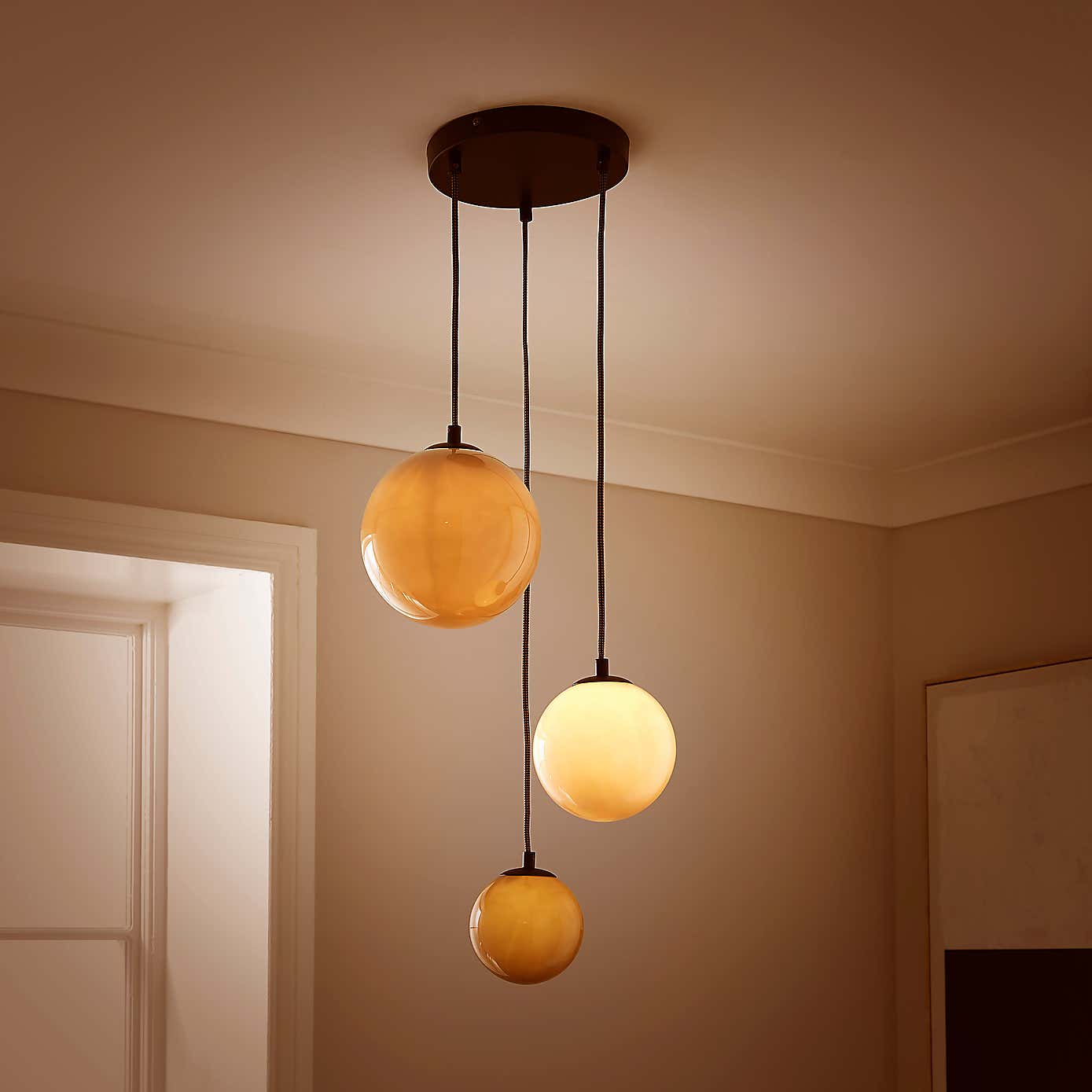 Eli Ribbed 3 Light Adjustable Cluster Ceiling Light